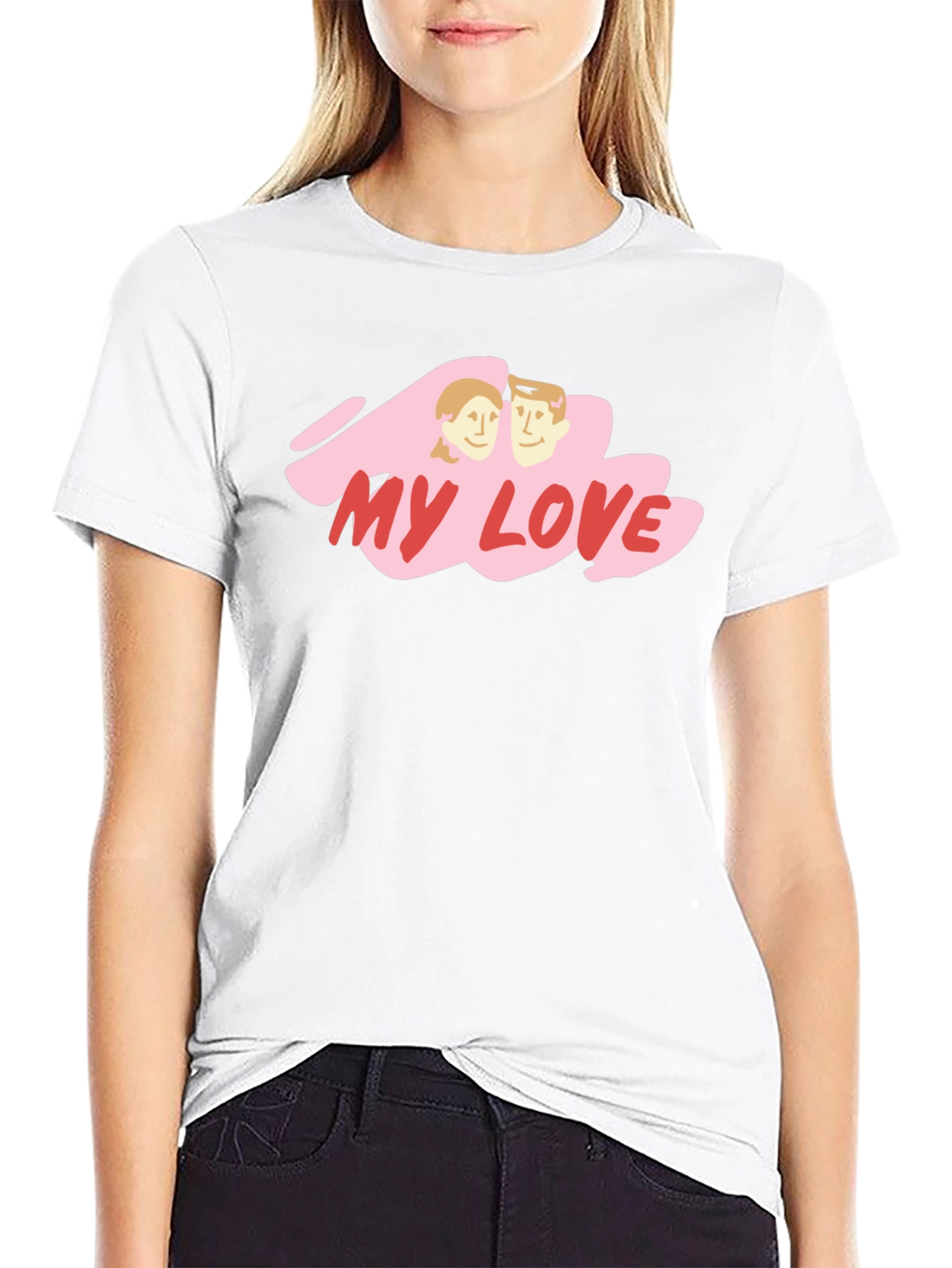 My Love Graphic Print Black T-Shirt