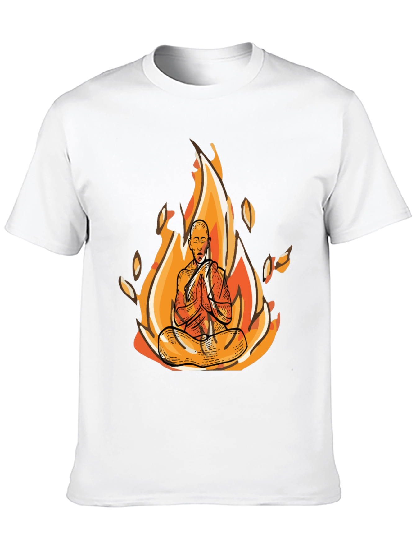 Zen Monk Fire Graphic Black T-Shirt