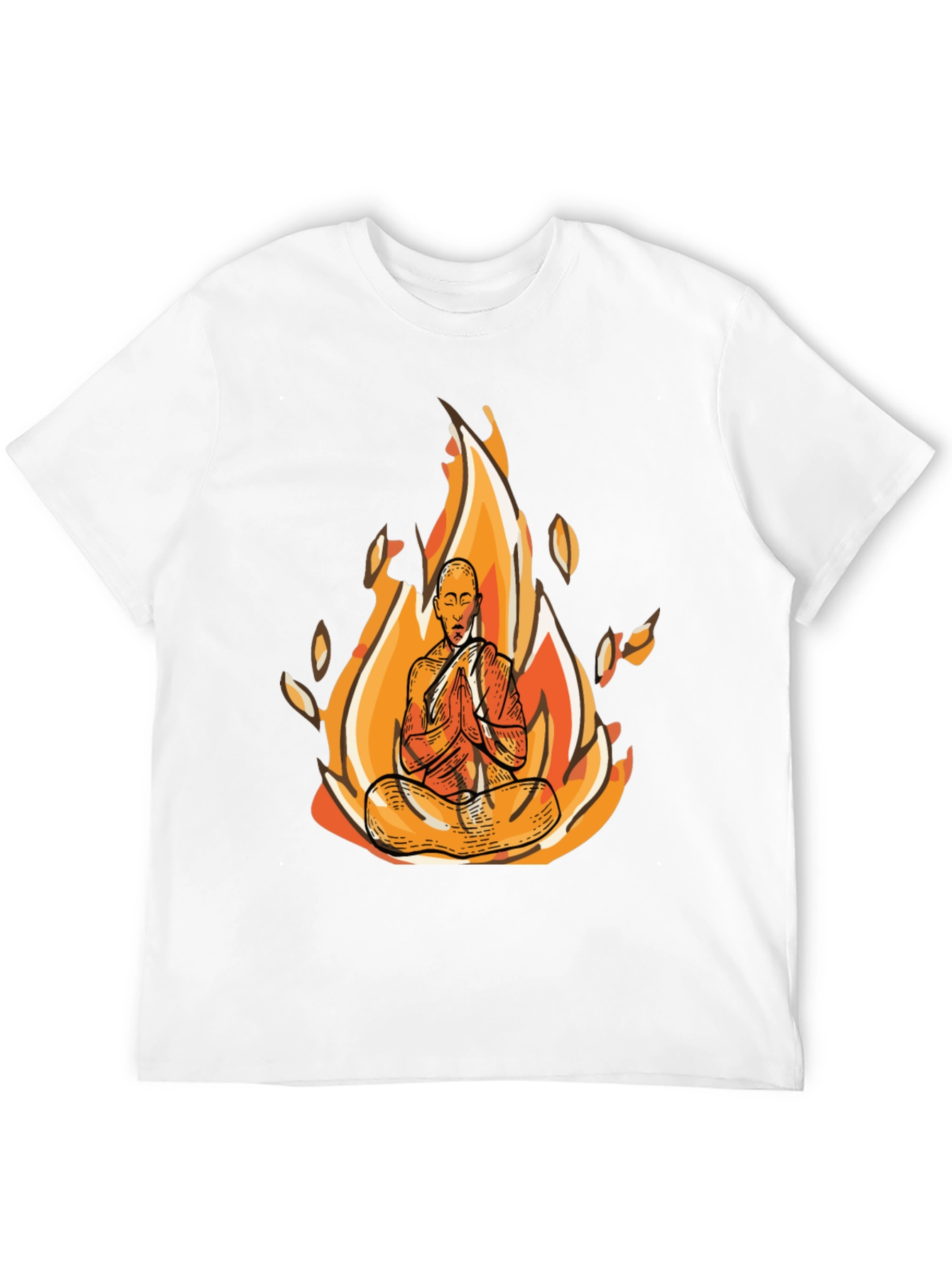 Zen Monk Fire Graphic Black T-Shirt