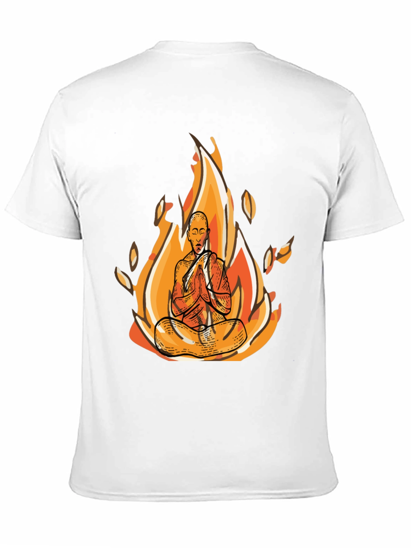 Zen Monk Fire Graphic Black T-Shirt