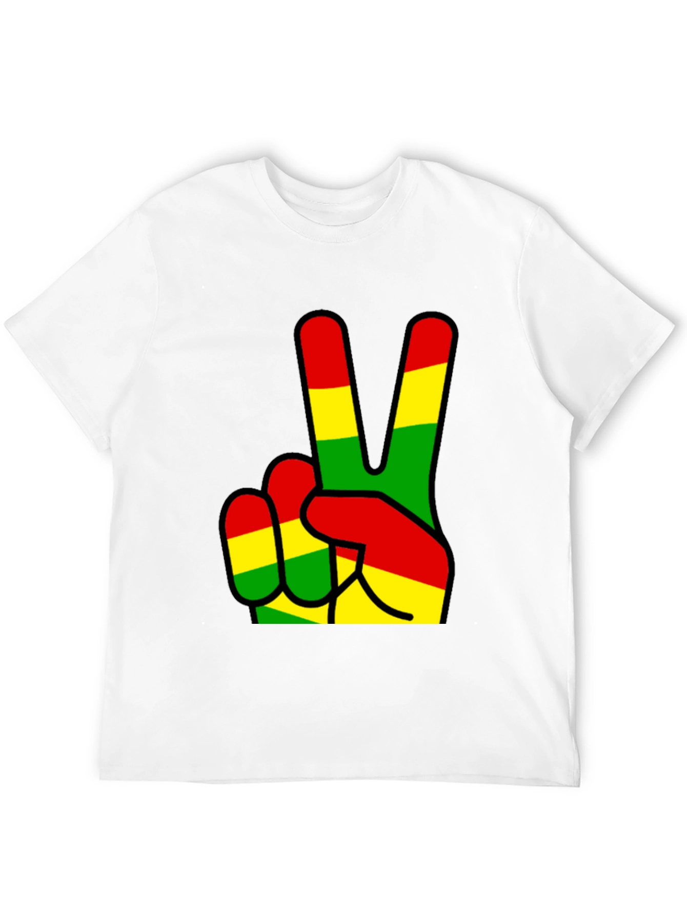 Rasta Peace Sign Black T-Shirt