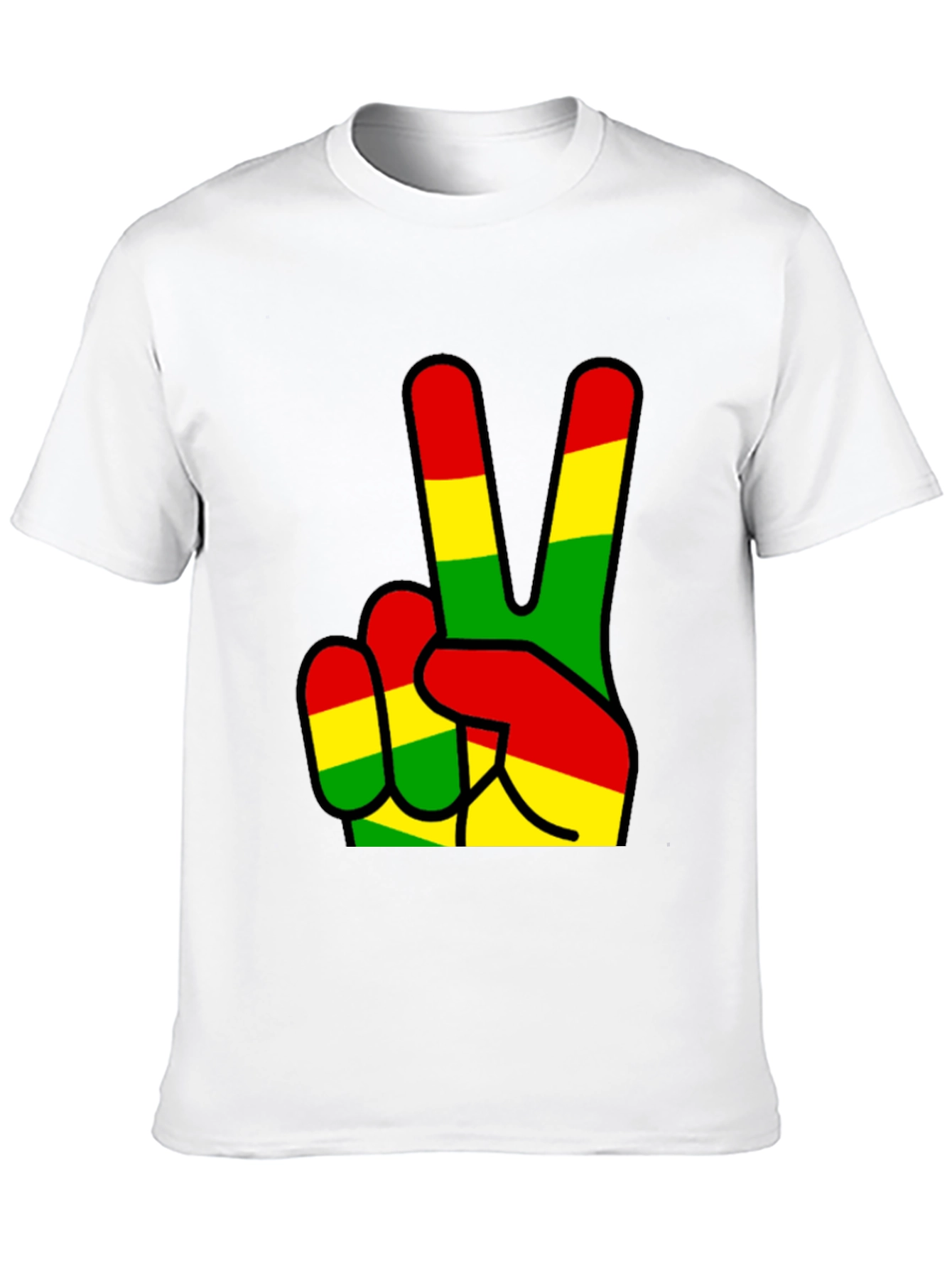 Rasta Peace Sign Black T-Shirt