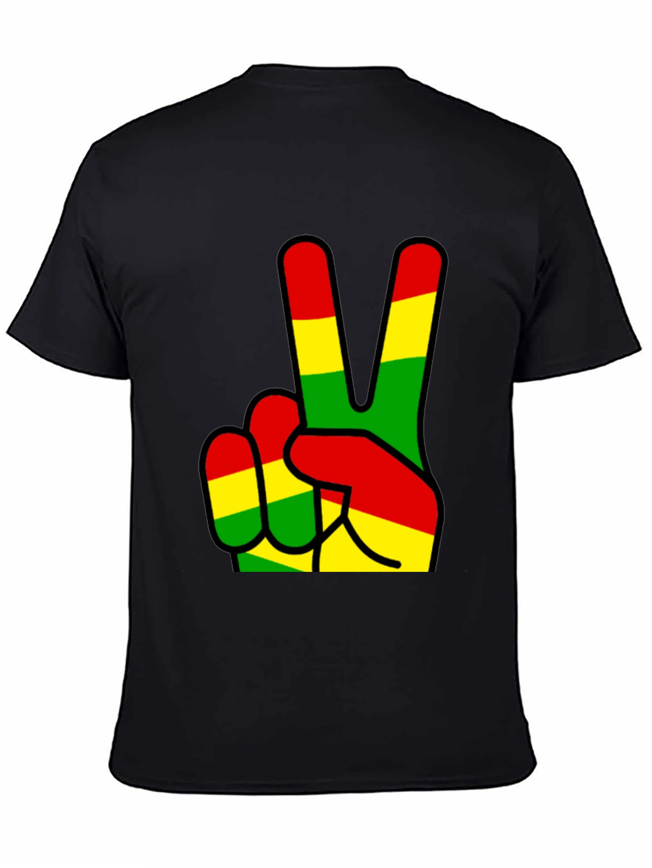 Rasta Peace Sign Black T-Shirt