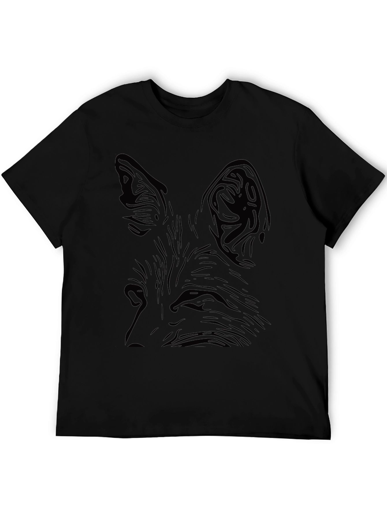 Mens Black Fox Graphic Print T-Shirt