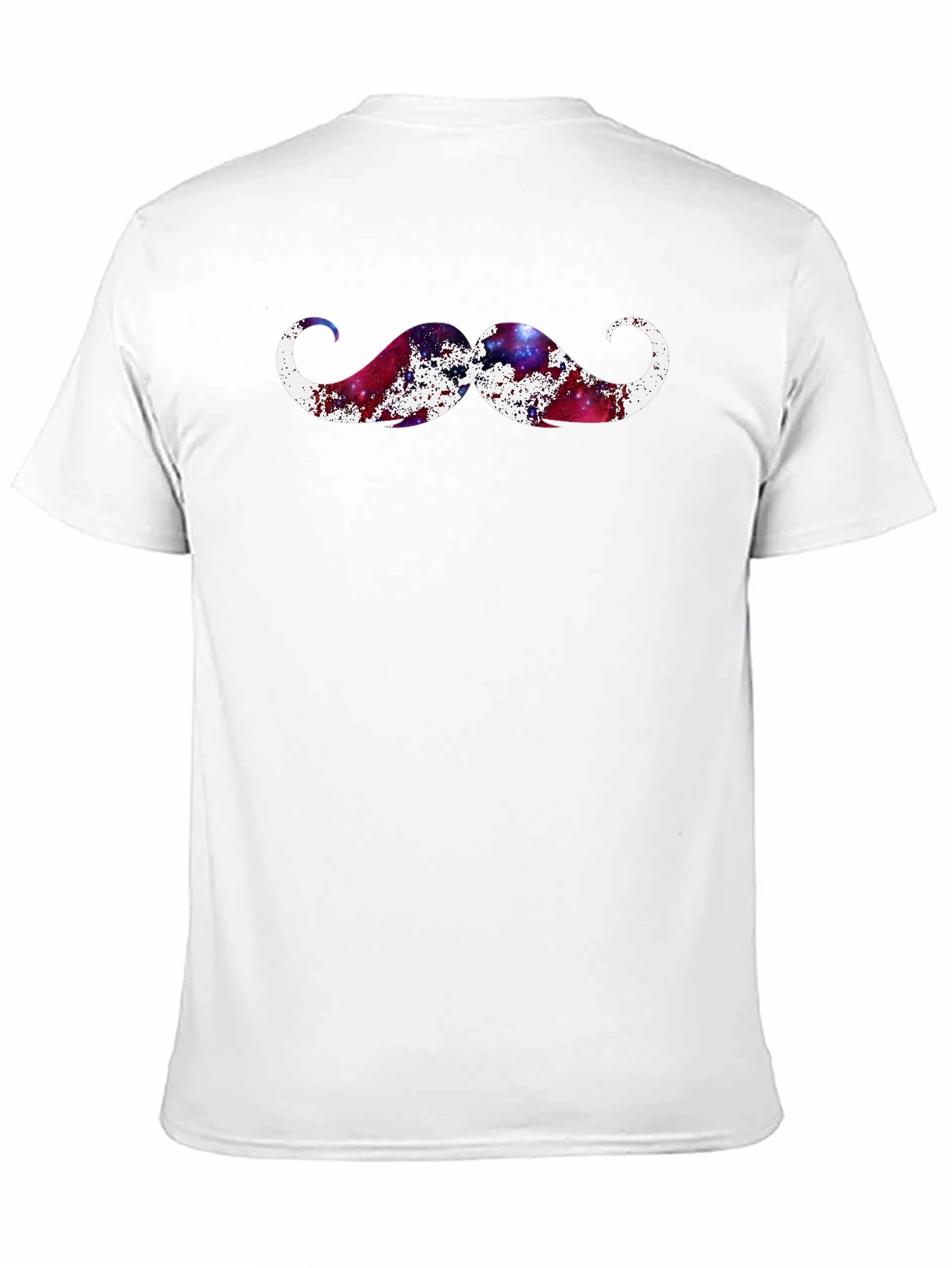 Cosmic Mustache Graphic Tee - Black Cotton T-Shirt