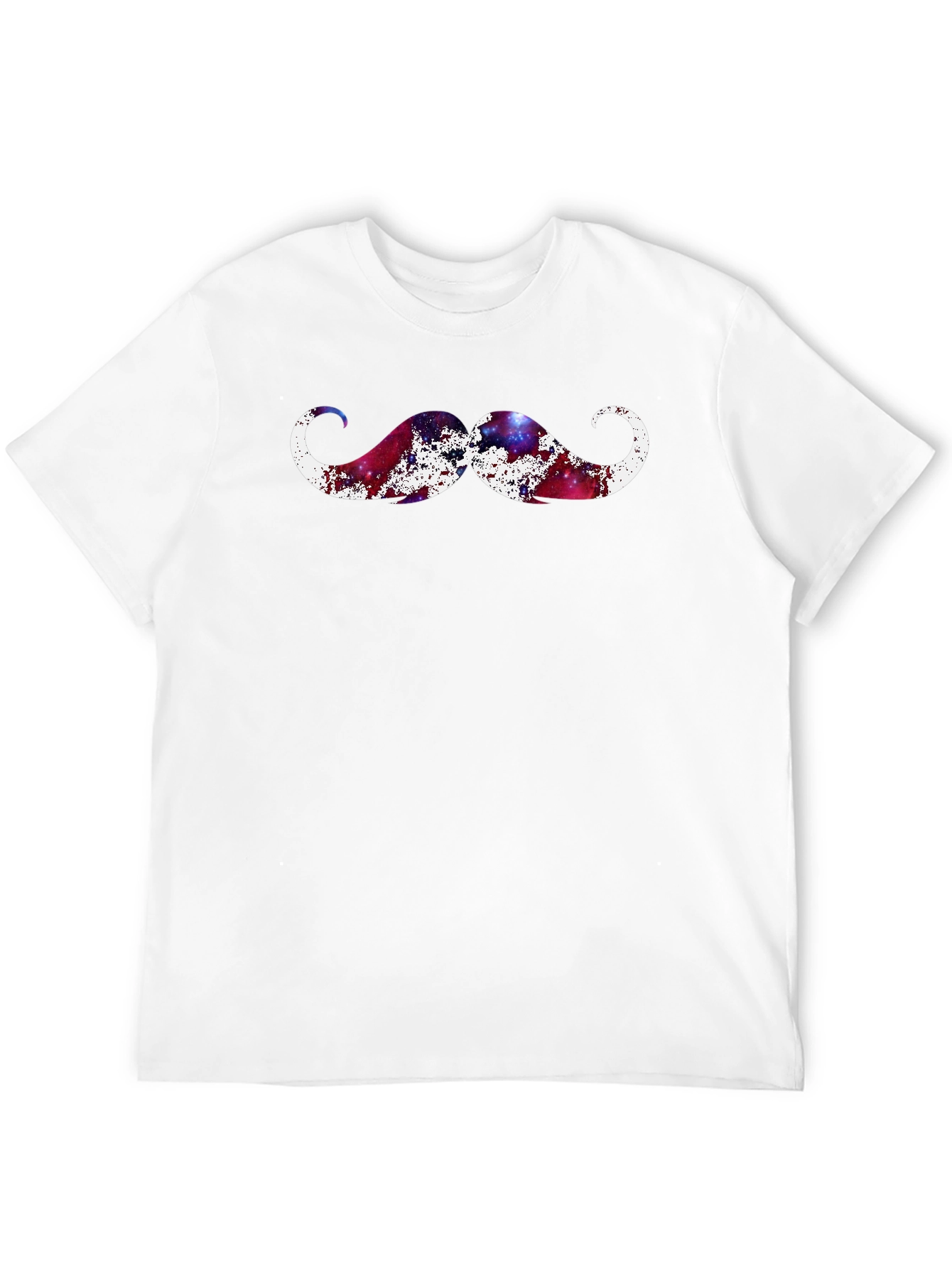 Cosmic Mustache Graphic Tee - Black Cotton T-Shirt