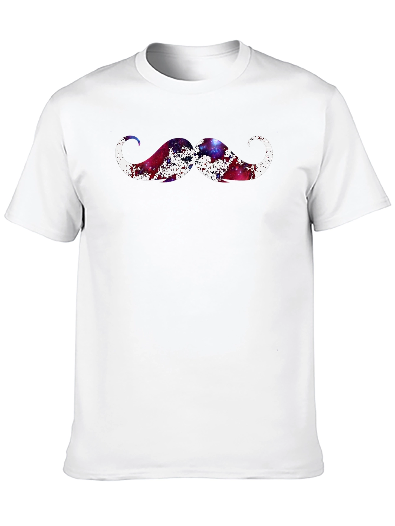 Cosmic Mustache Graphic Tee - Black Cotton T-Shirt