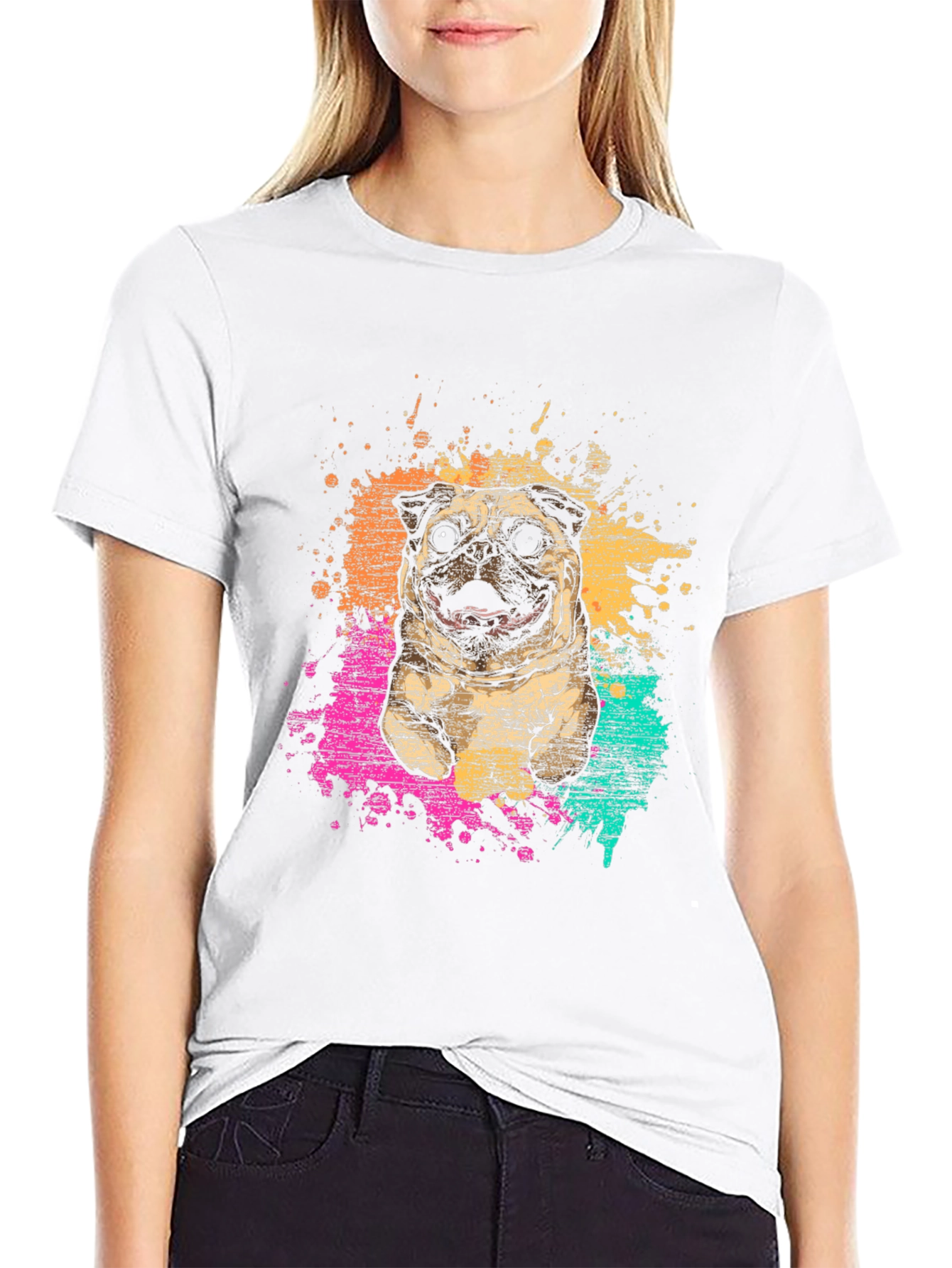 Pug Splatter Graphic Tee - Unisex