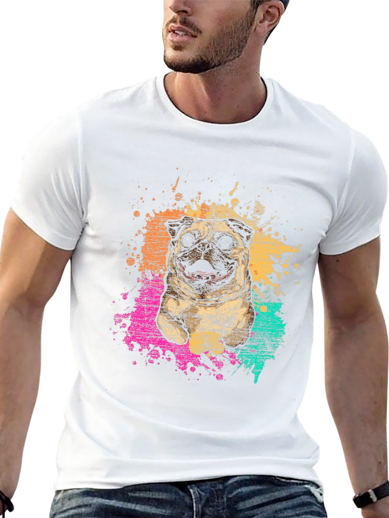 Pug Splatter Graphic Tee - Unisex