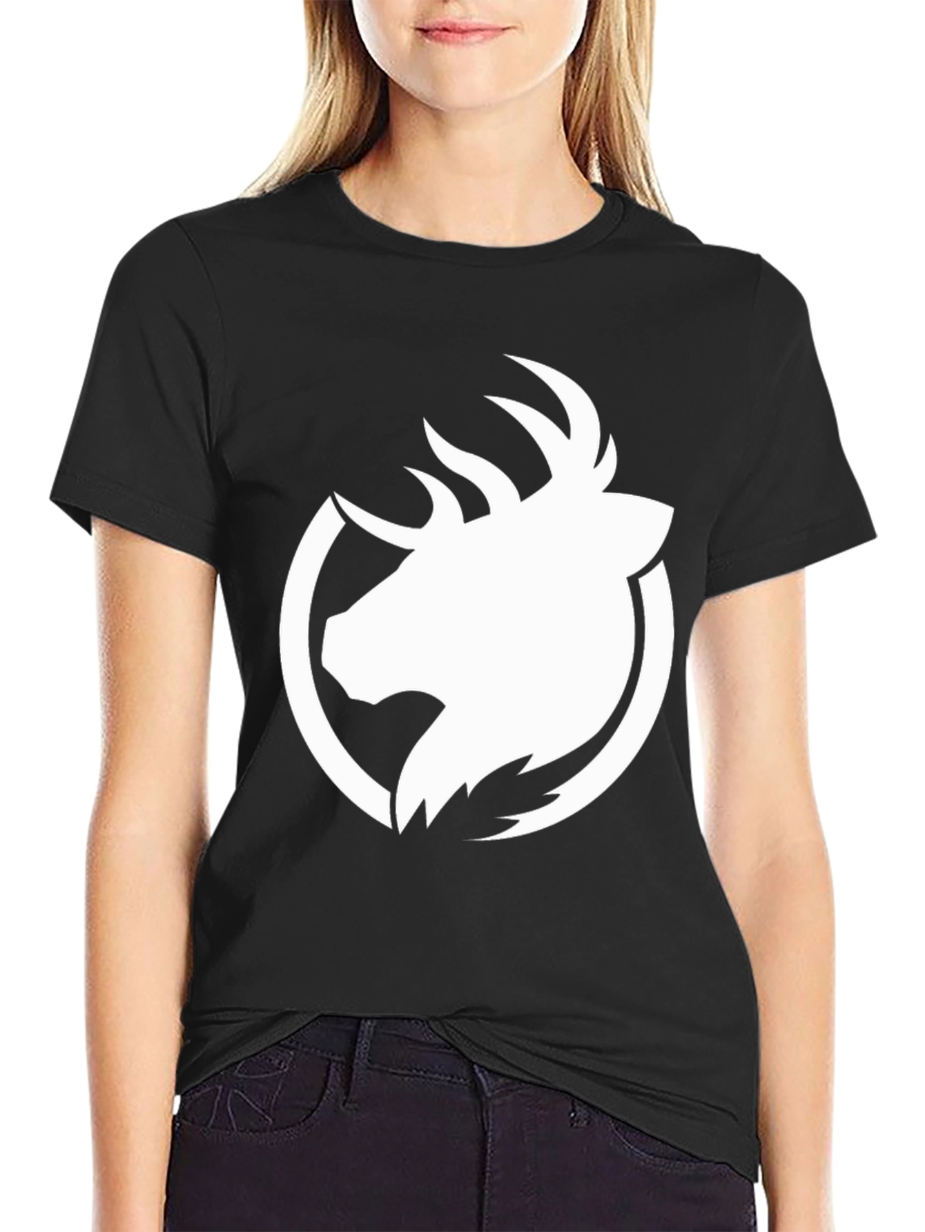 Elk Head Graphic Black T-Shirt