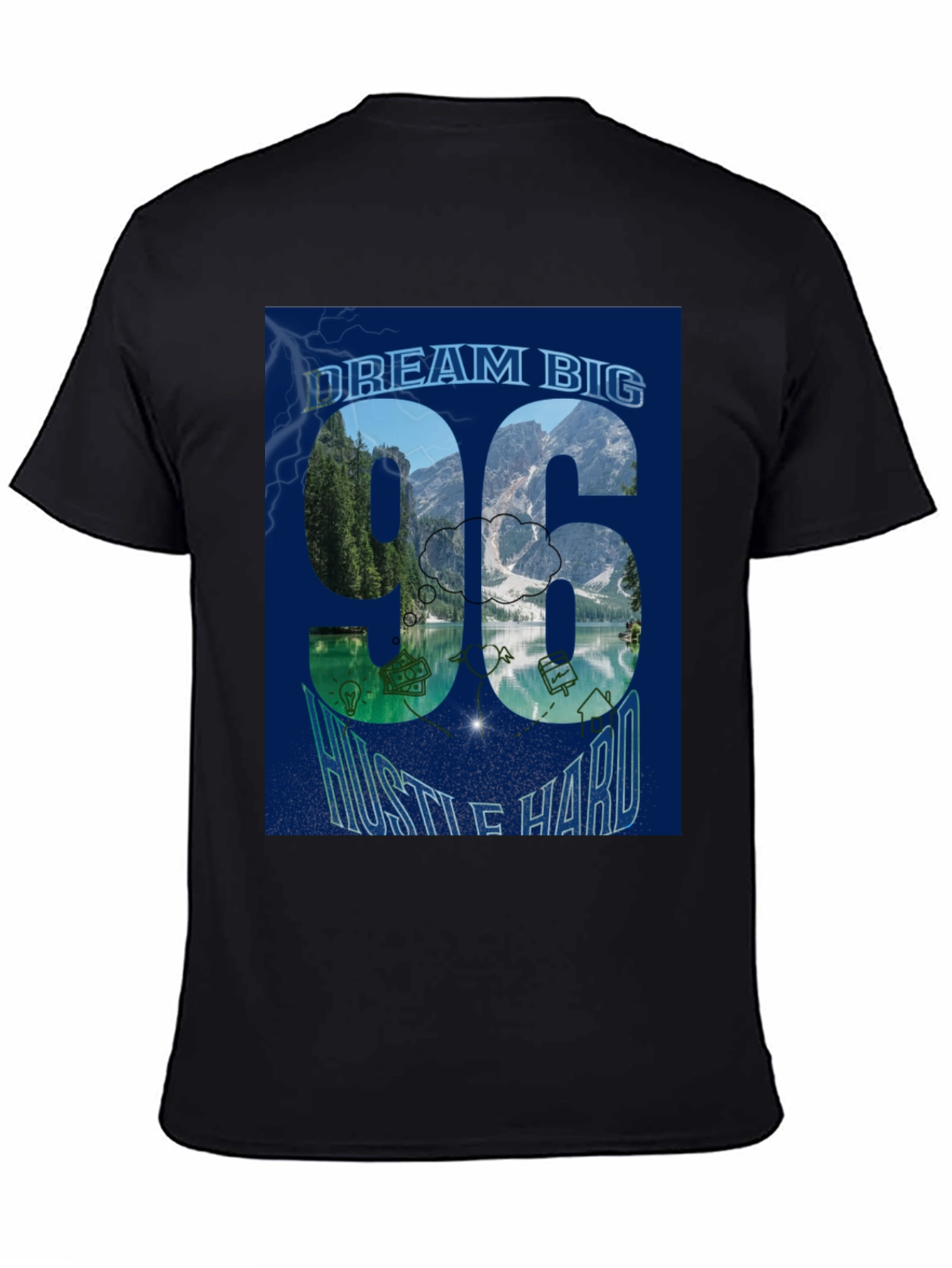 Dream Big 96 Hustle Hard Graphic T-Shirt