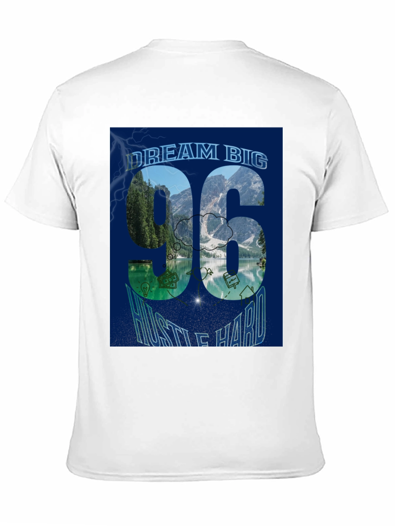 Dream Big 96 Hustle Hard Graphic T-Shirt