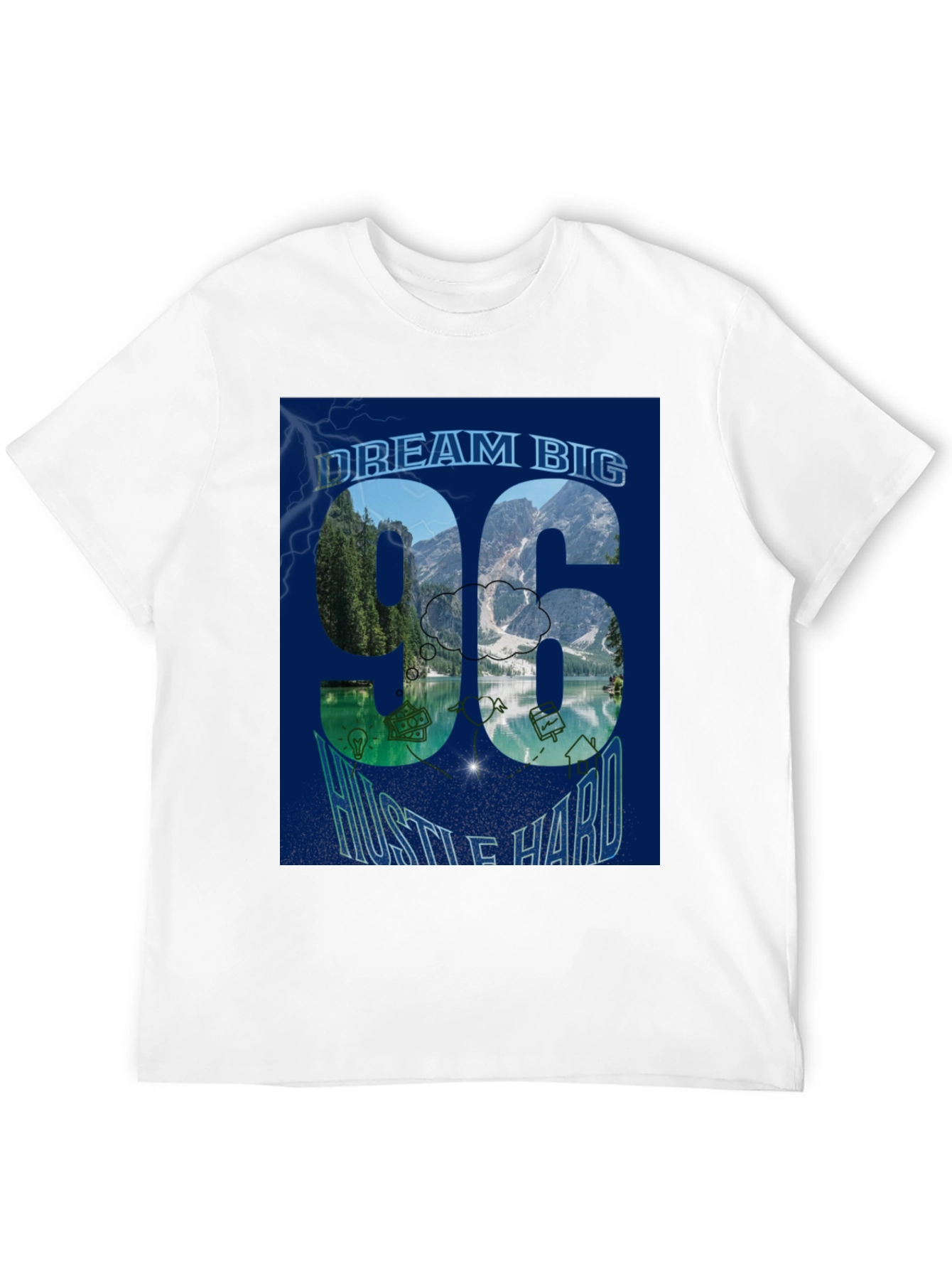 Dream Big 96 Hustle Hard Graphic T-Shirt