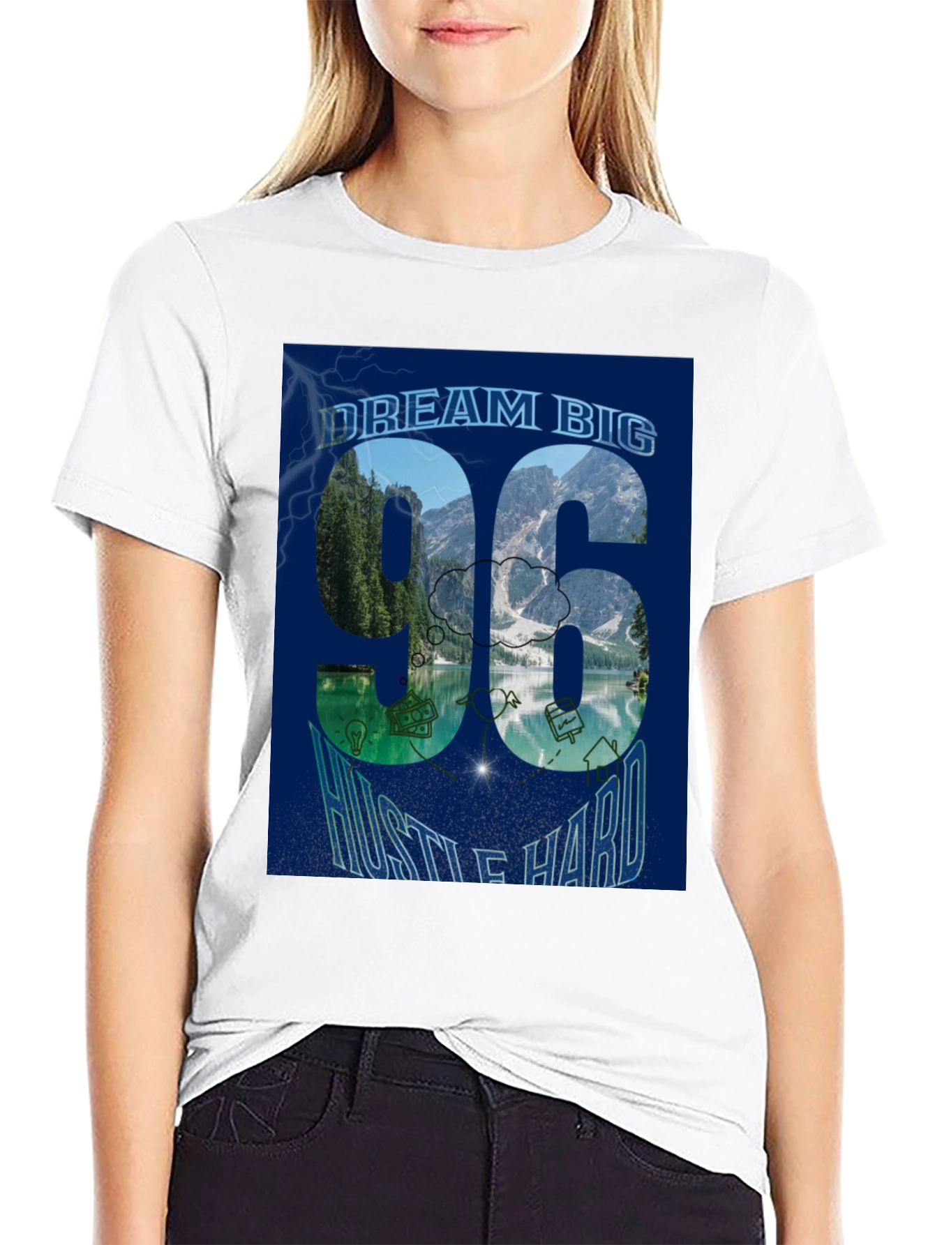 Dream Big 96 Hustle Hard Graphic T-Shirt