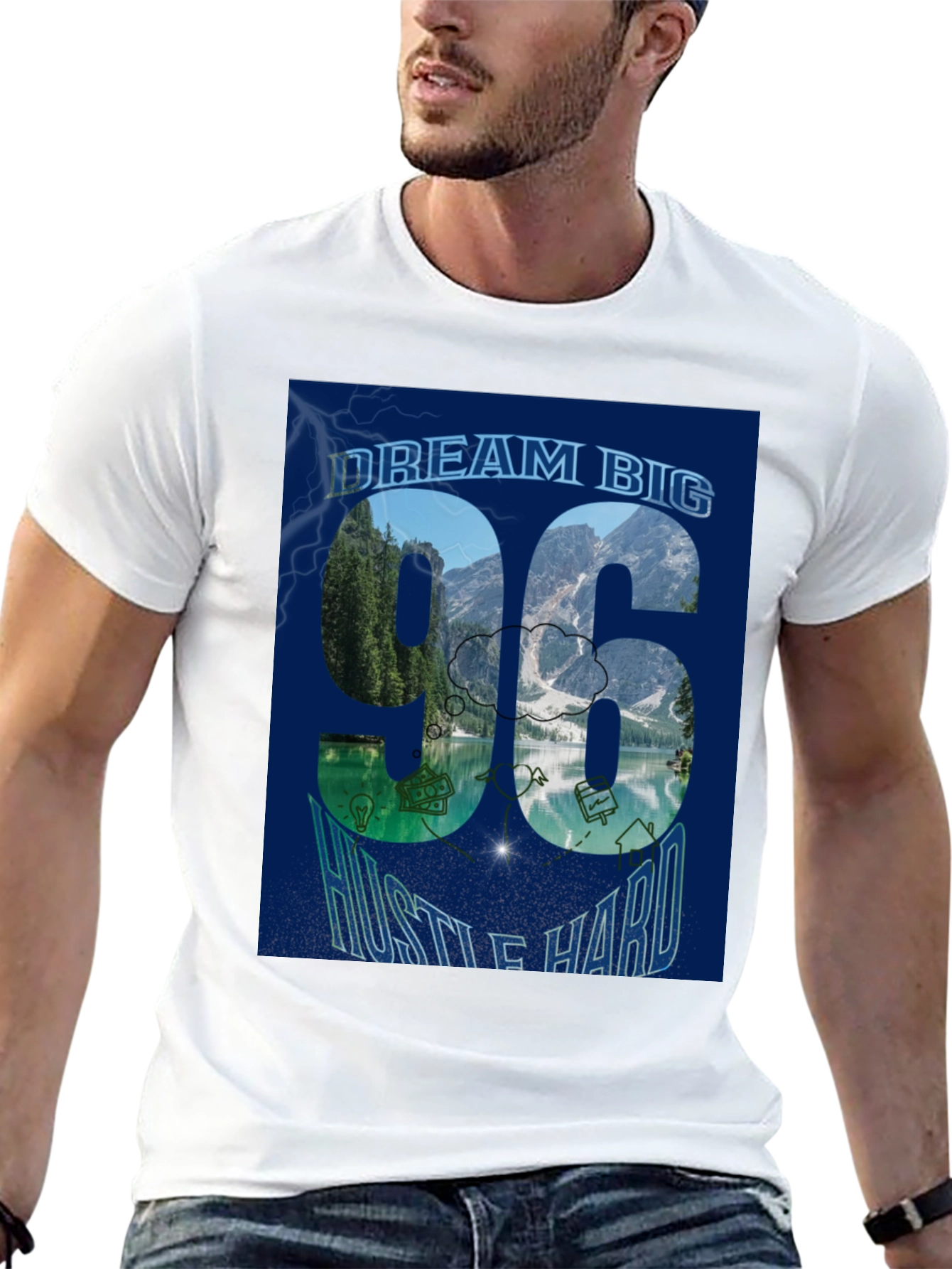 Dream Big 96 Hustle Hard Graphic T-Shirt