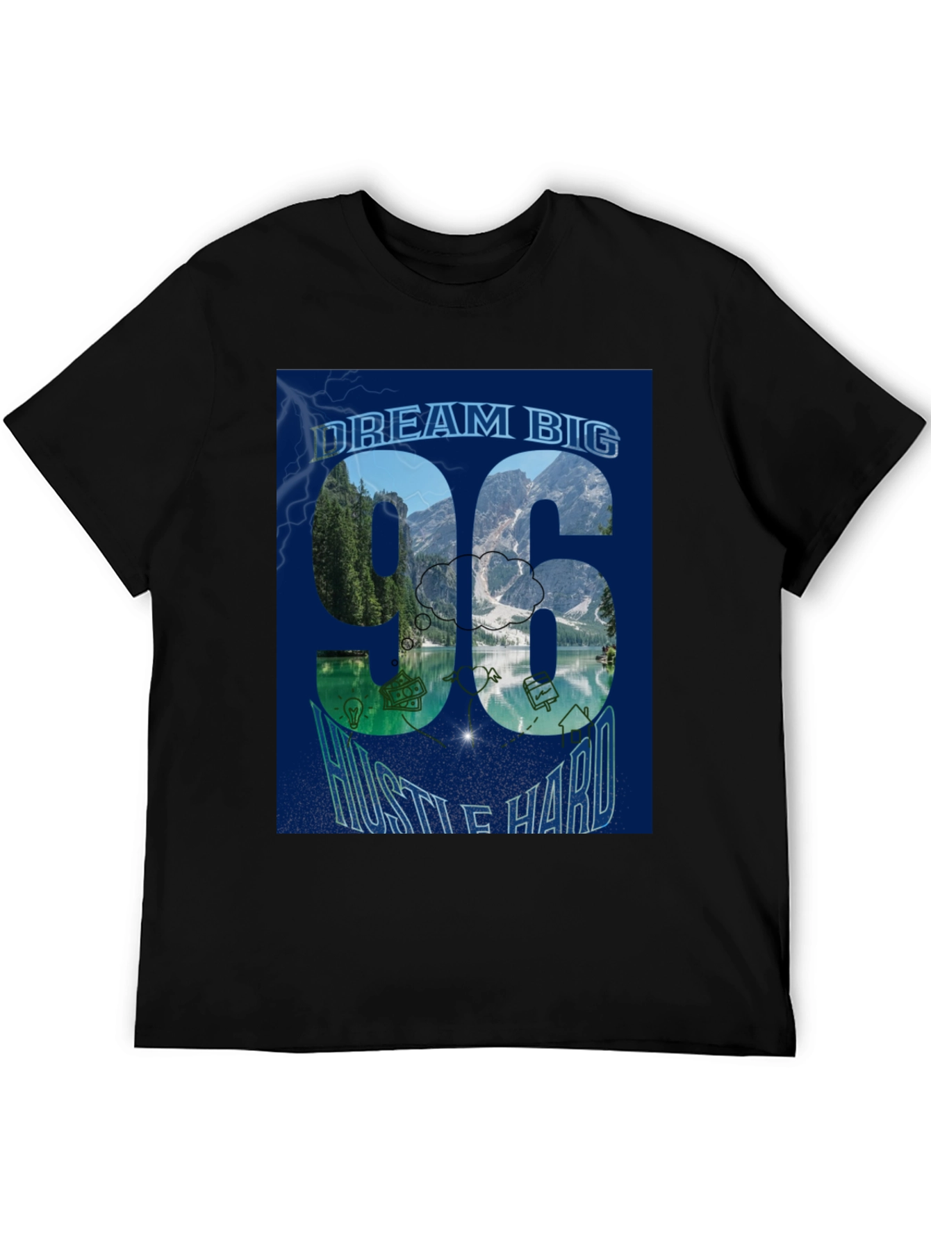 Dream Big 96 Hustle Hard Graphic T-Shirt