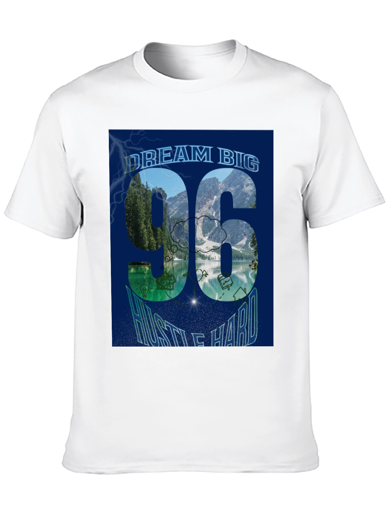 Dream Big 96 Hustle Hard Graphic T-Shirt