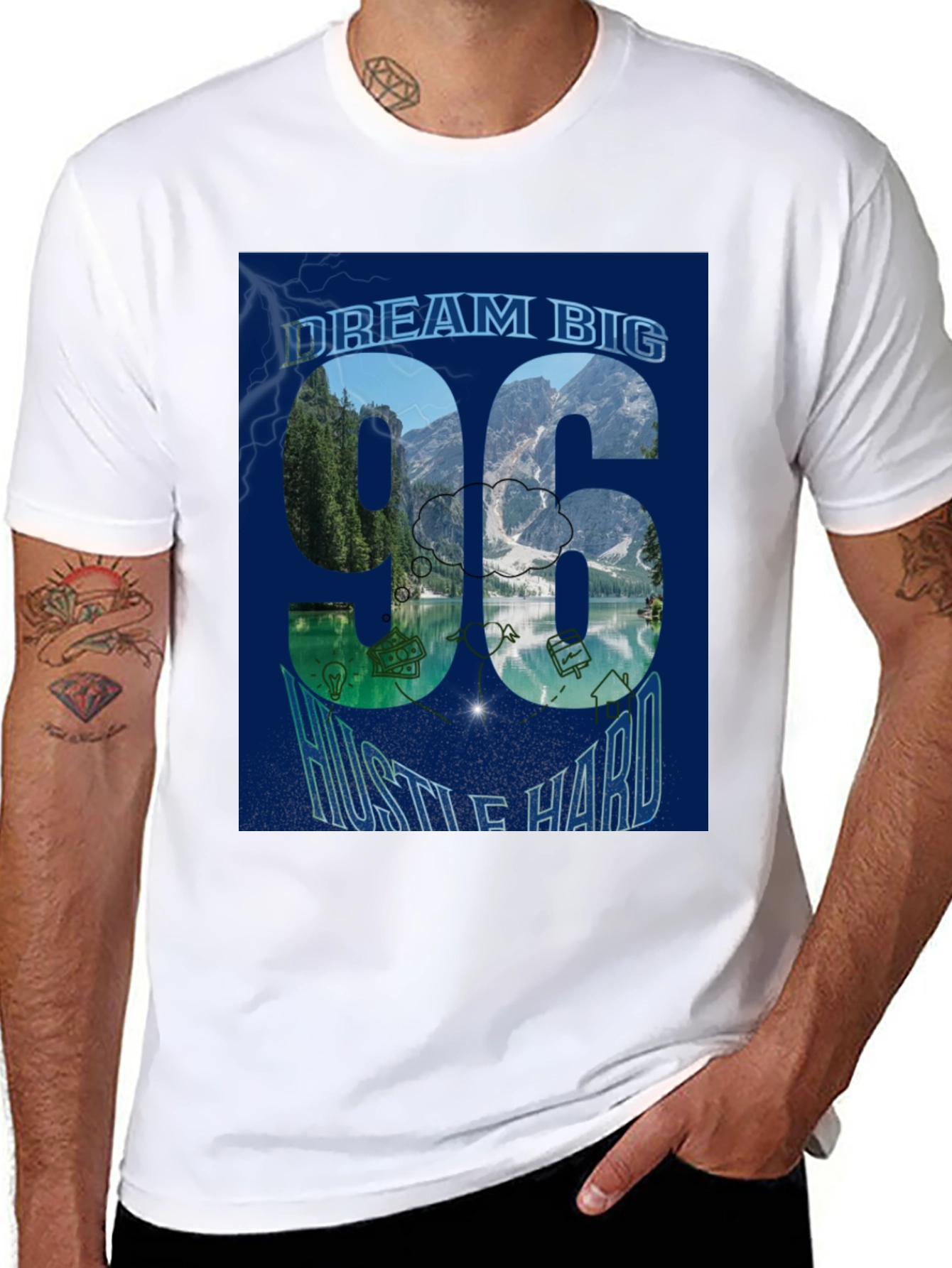 Dream Big 96 Hustle Hard Graphic T-Shirt