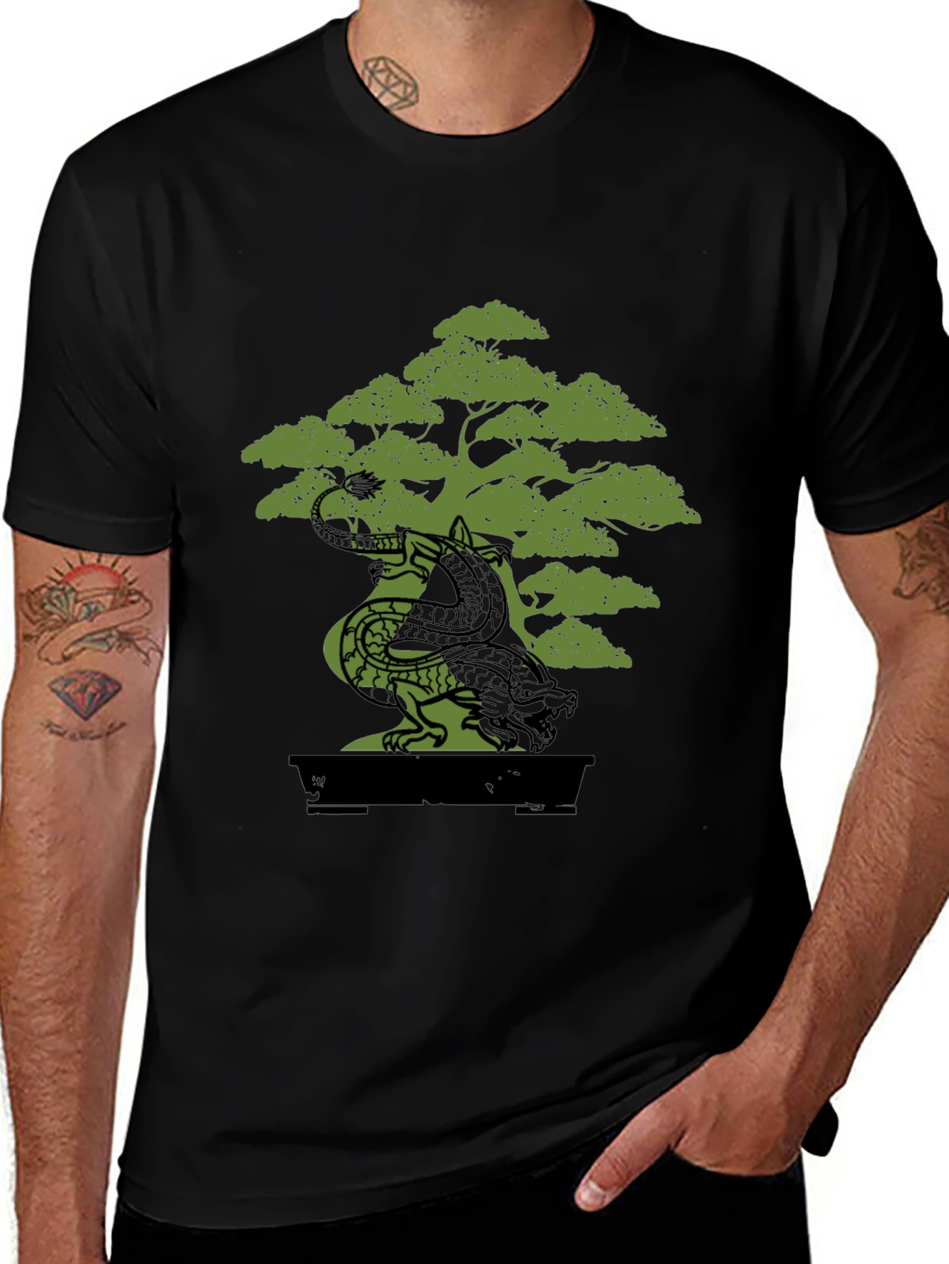 Dragon Bonsai Graphic Tee - Unique Design