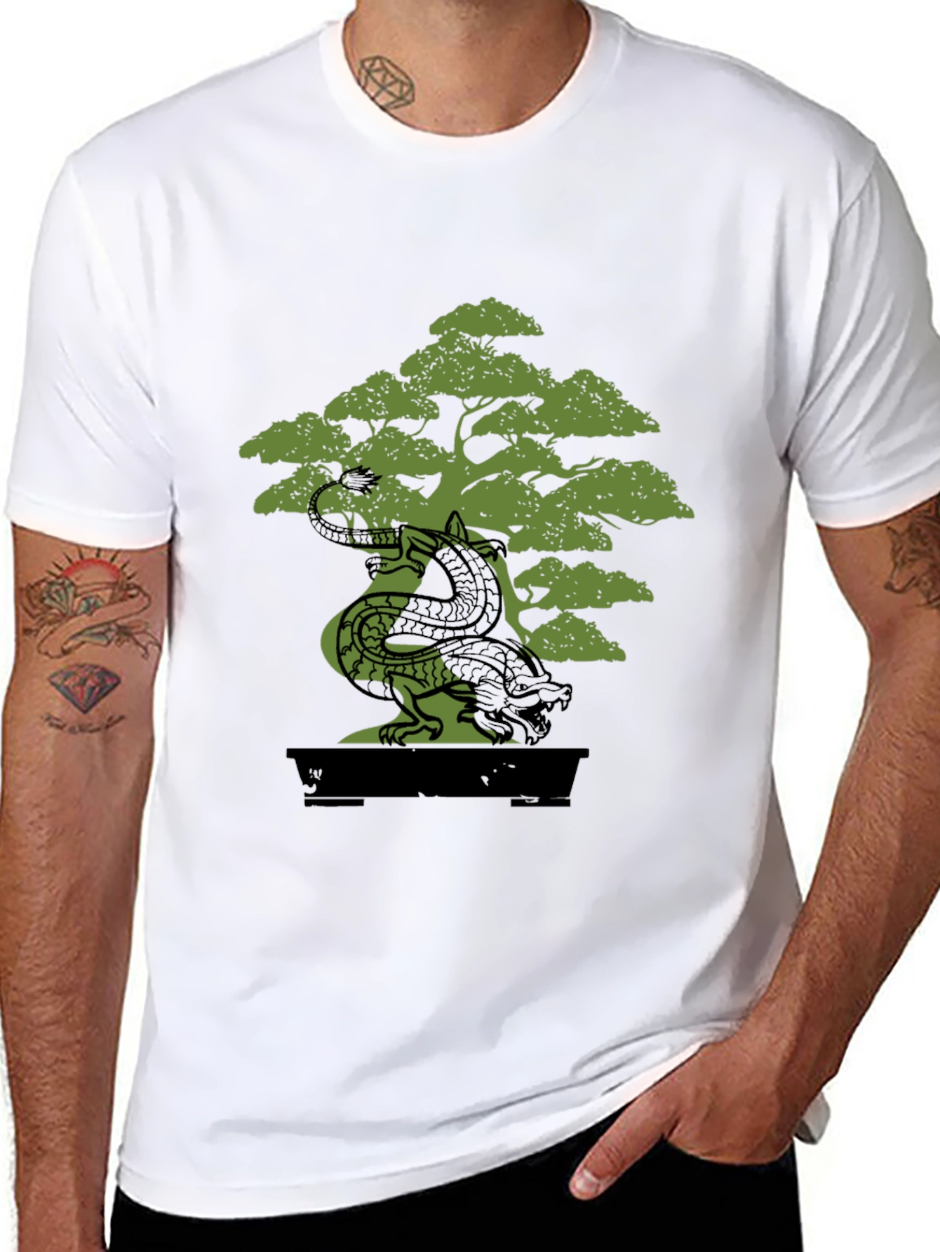 Dragon Bonsai Graphic Tee - Unique Design