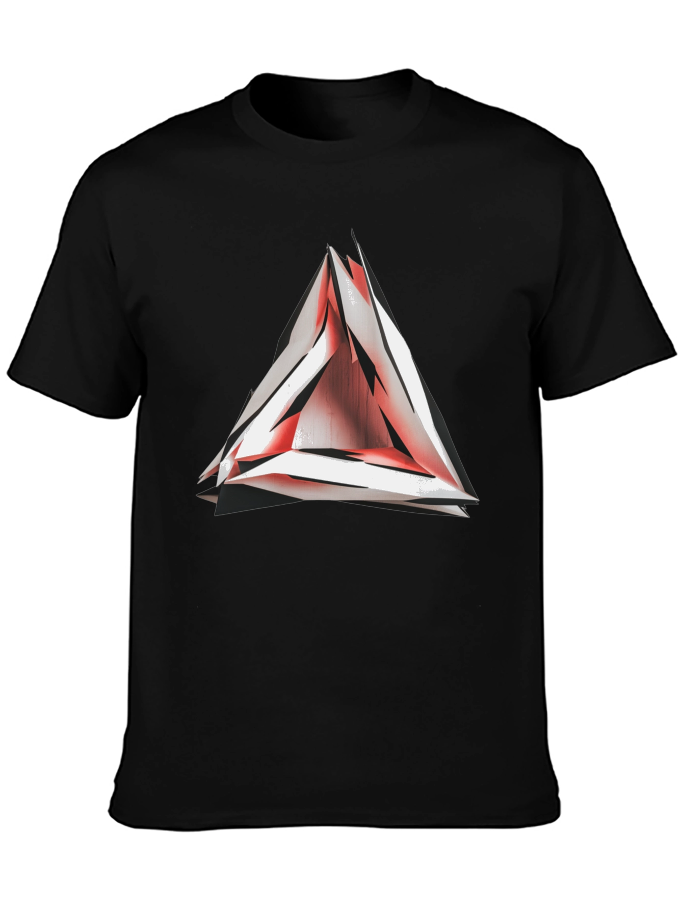 Abstract Red Triangle Graphic T-Shirt