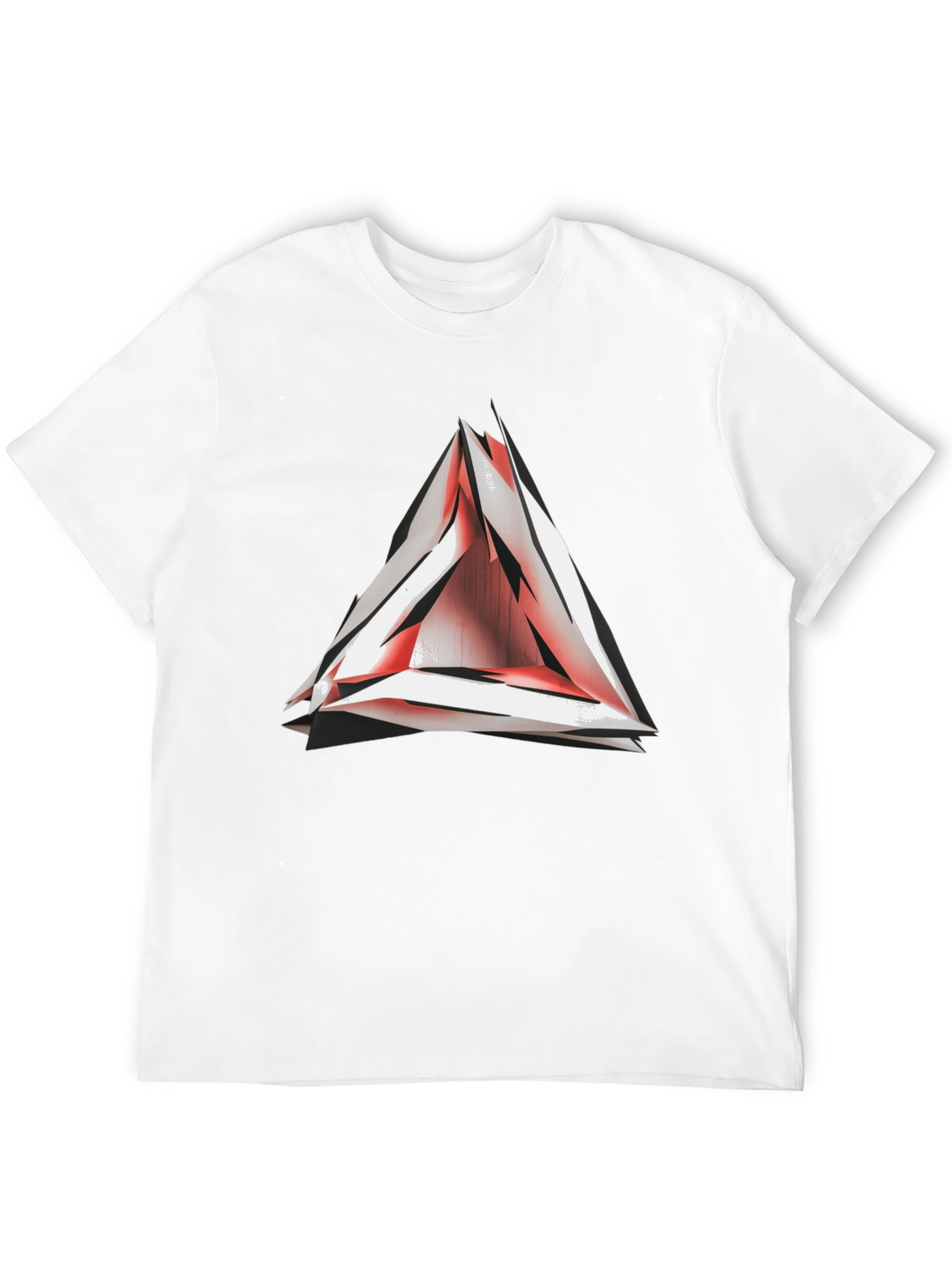 Abstract Red Triangle Graphic T-Shirt
