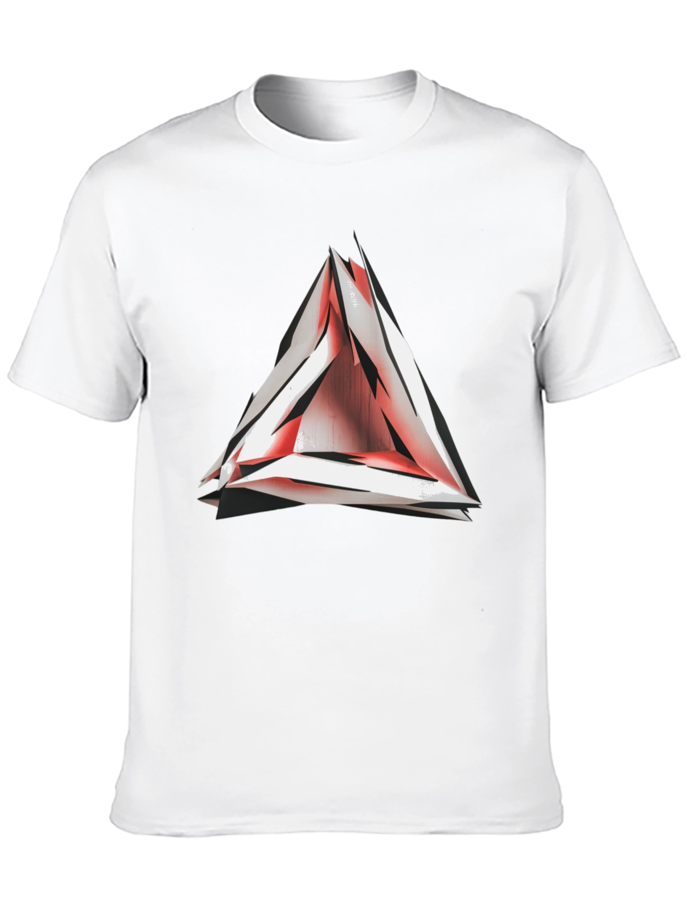 Abstract Red Triangle Graphic T-Shirt