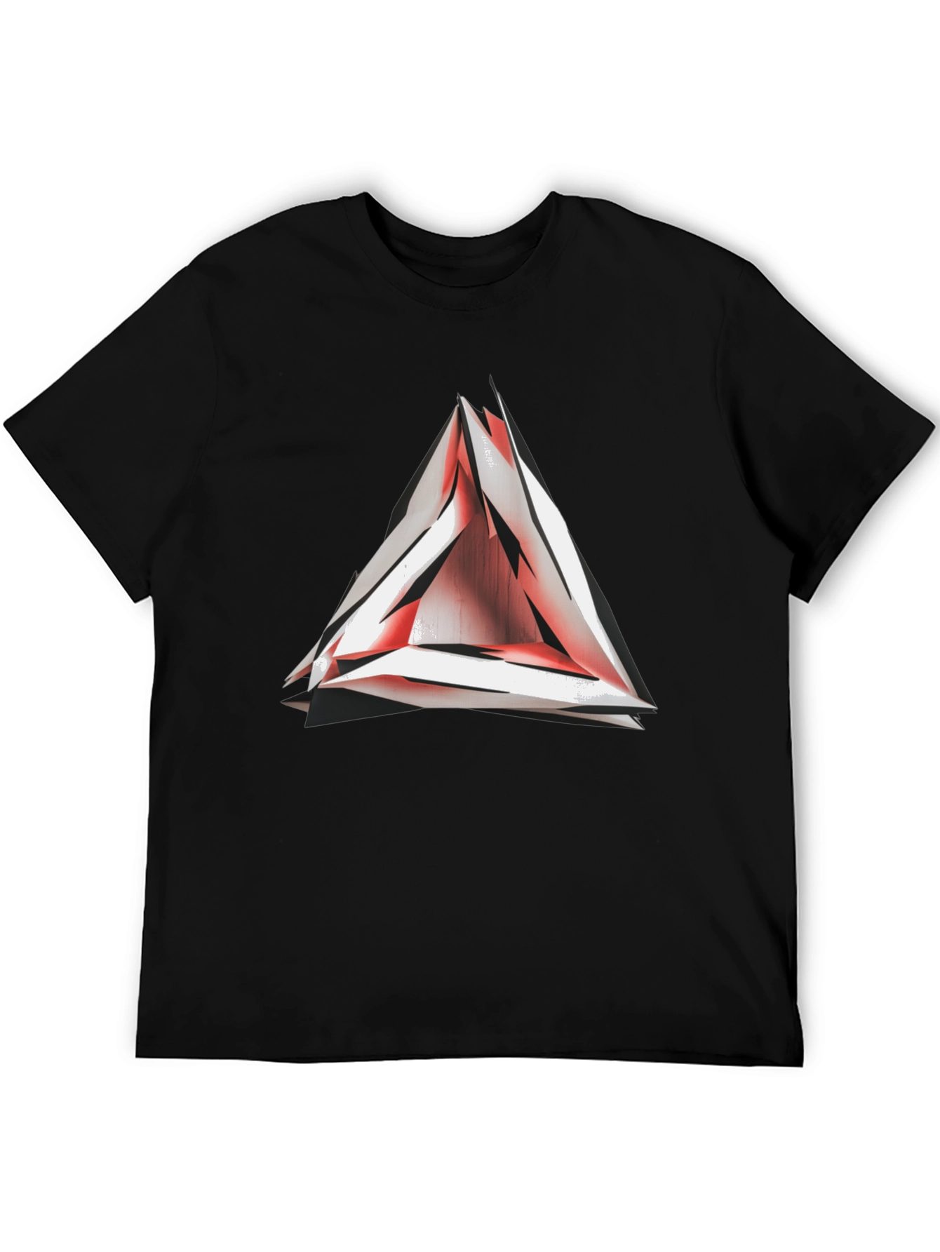 Abstract Red Triangle Graphic T-Shirt