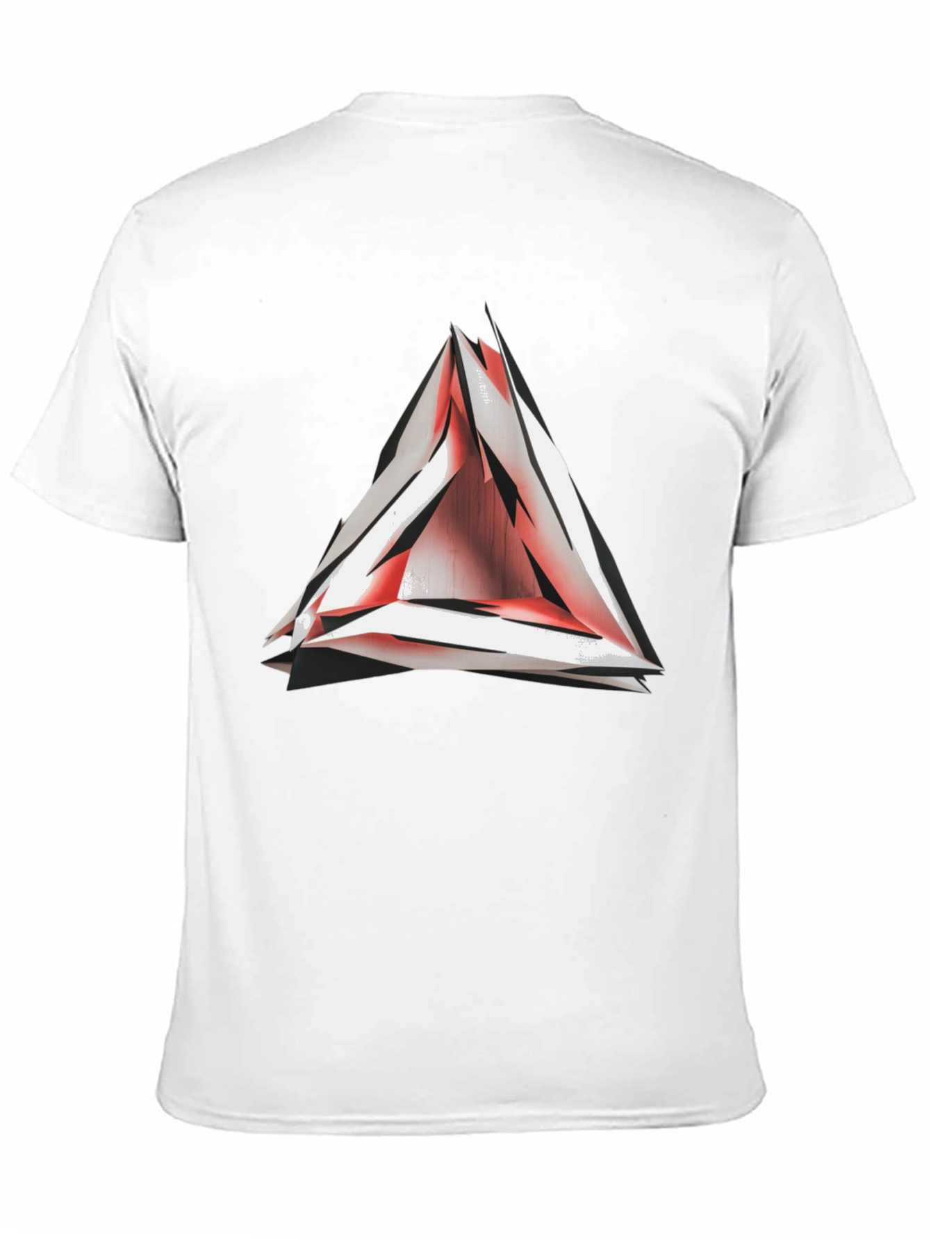 Abstract Red Triangle Graphic T-Shirt