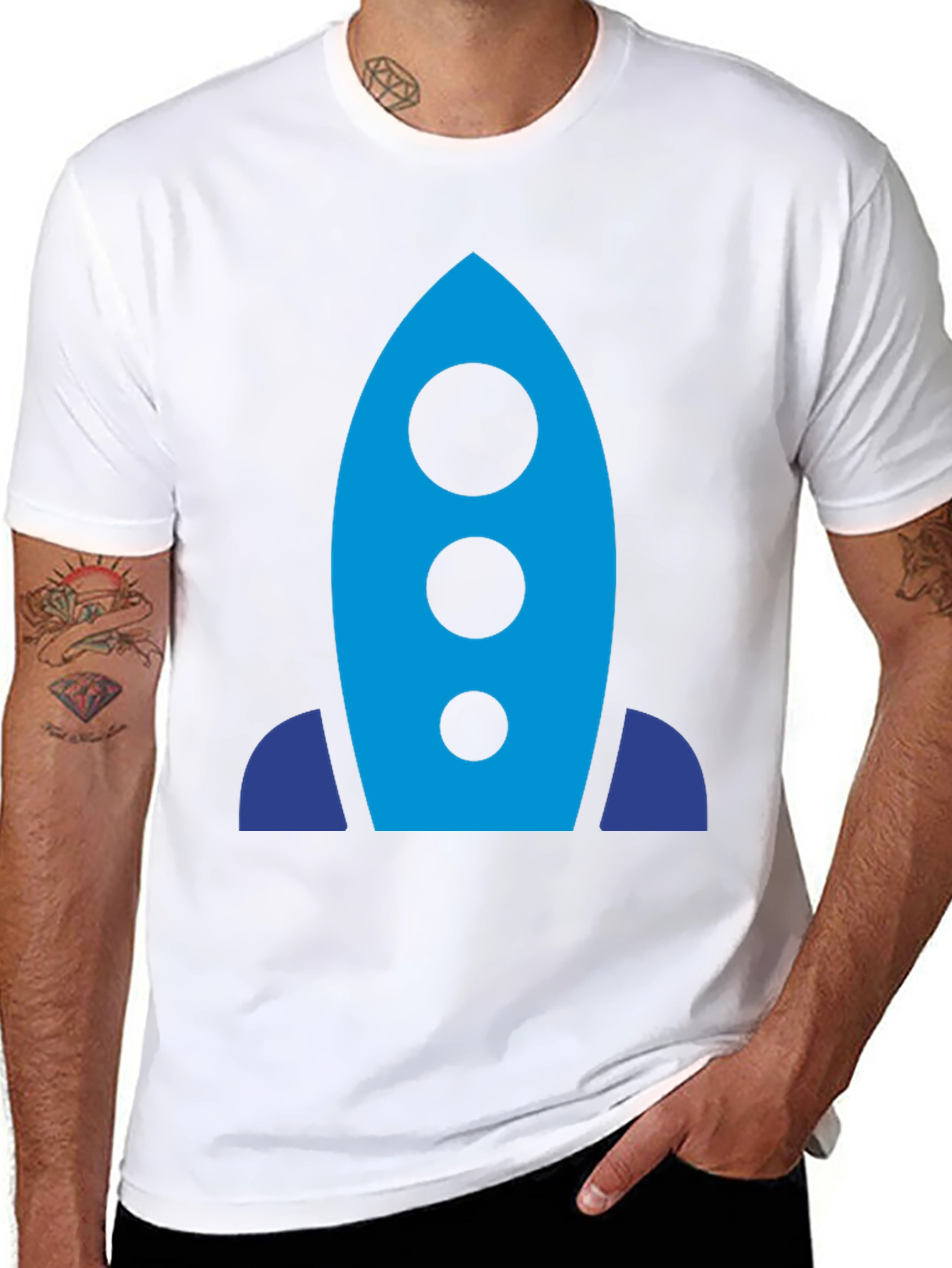 Rocket Graphic T-Shirt - Black Modern Design