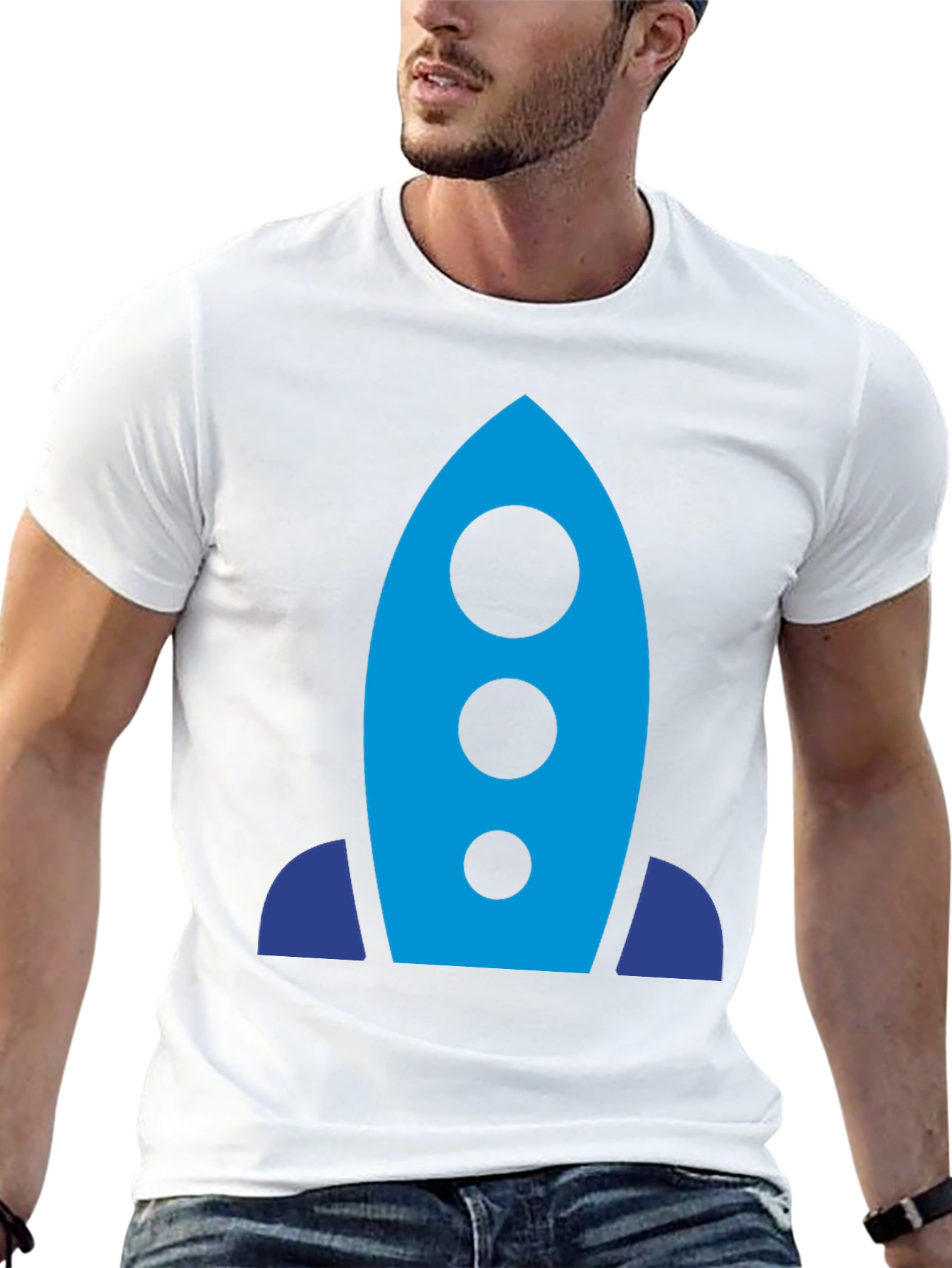 Rocket Graphic T-Shirt - Black Modern Design
