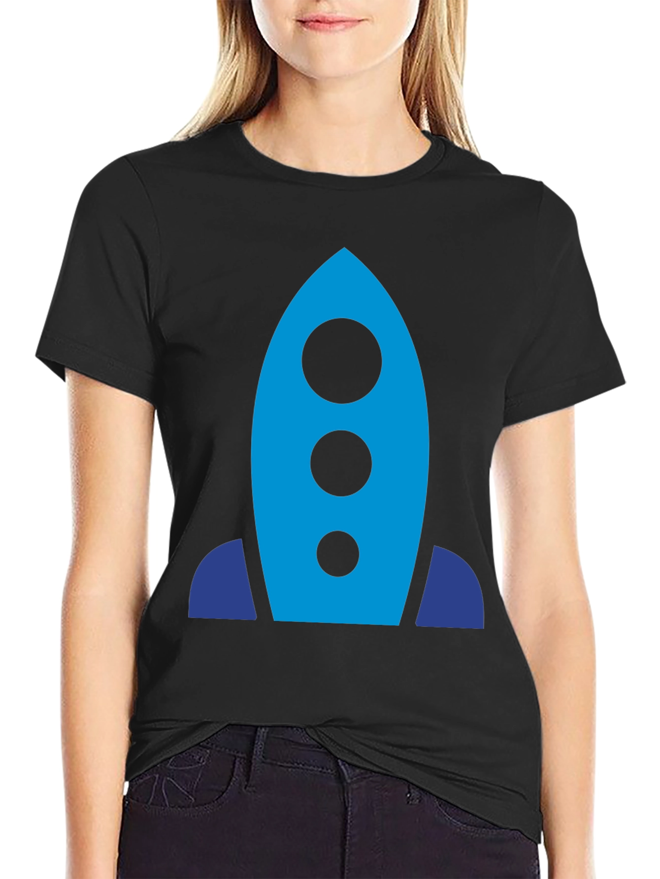 Rocket Graphic T-Shirt - Black Modern Design