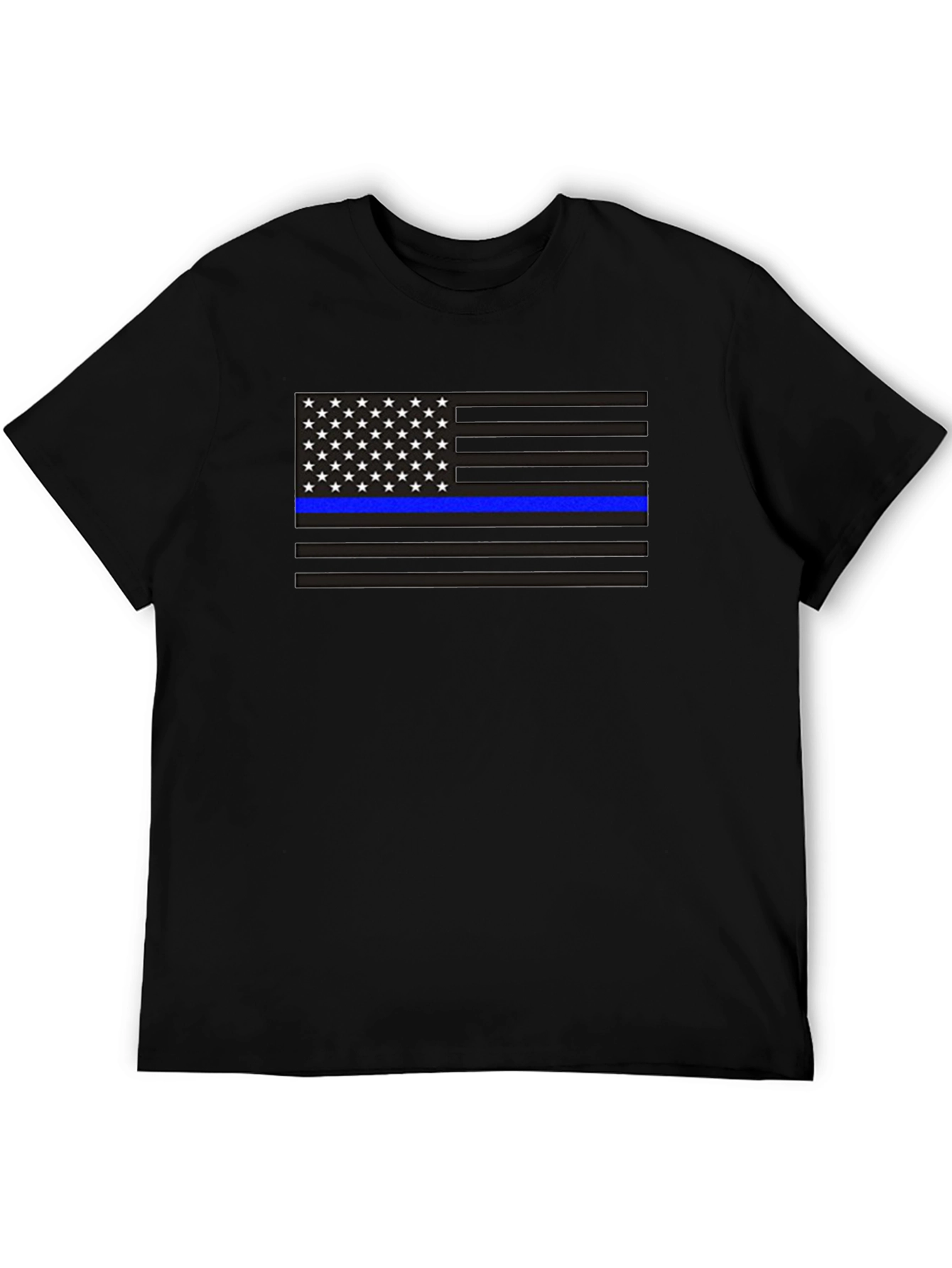 Thin Blue Line American Flag Graphic Tee