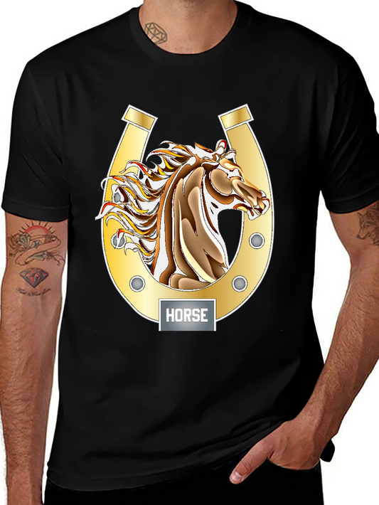 Horse Graphic Tee - Lucky Horseshoe Design