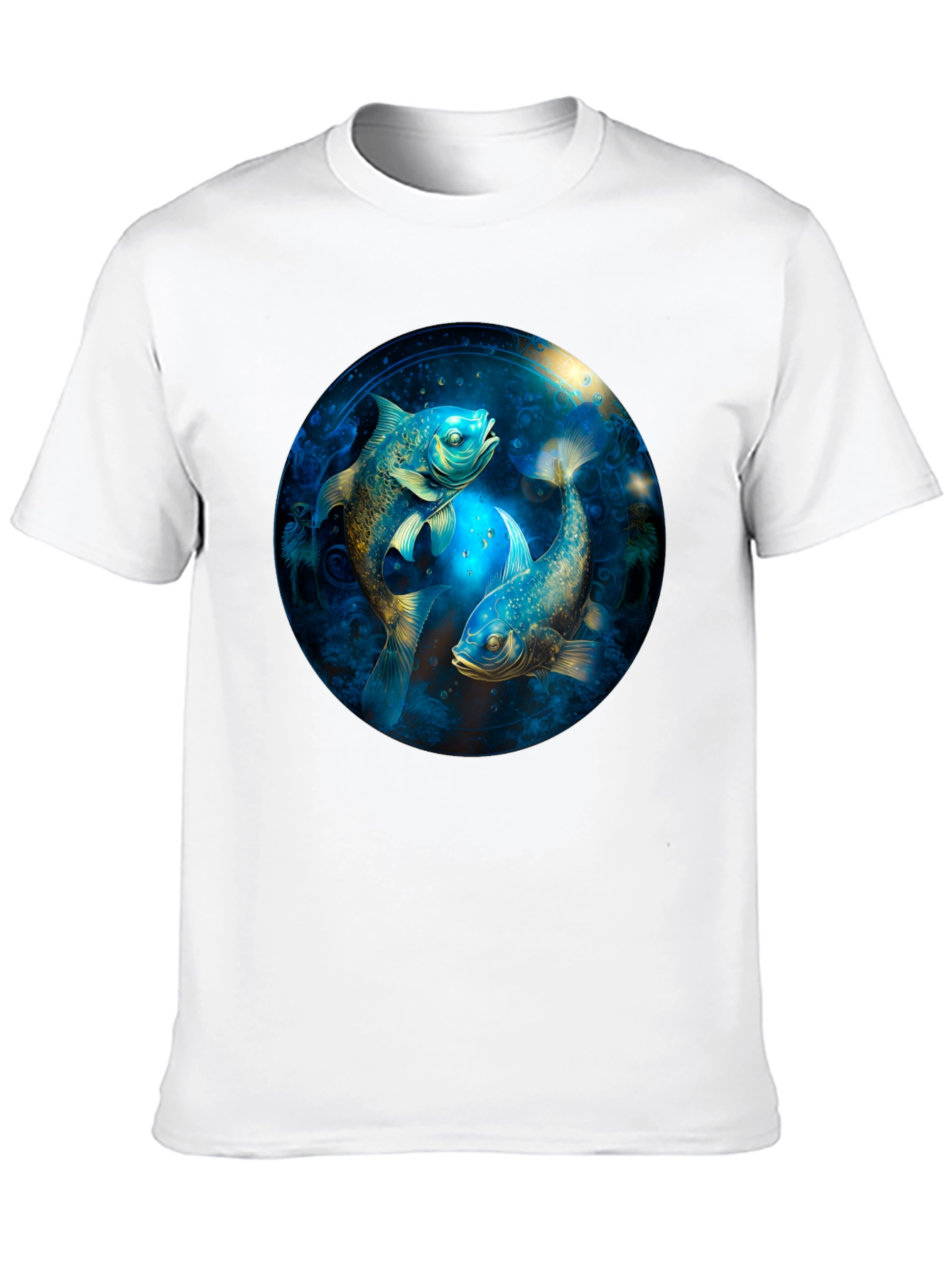 Pisces Zodiac T-Shirt - Artistic Fish Design