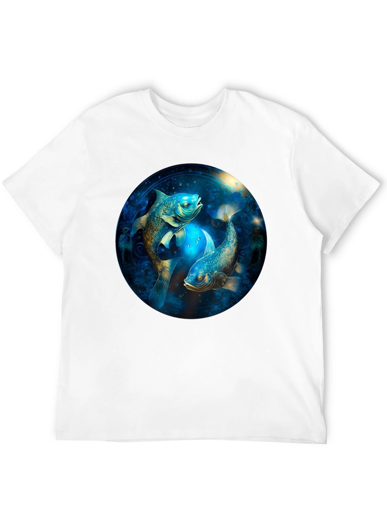 Pisces Zodiac T-Shirt - Artistic Fish Design