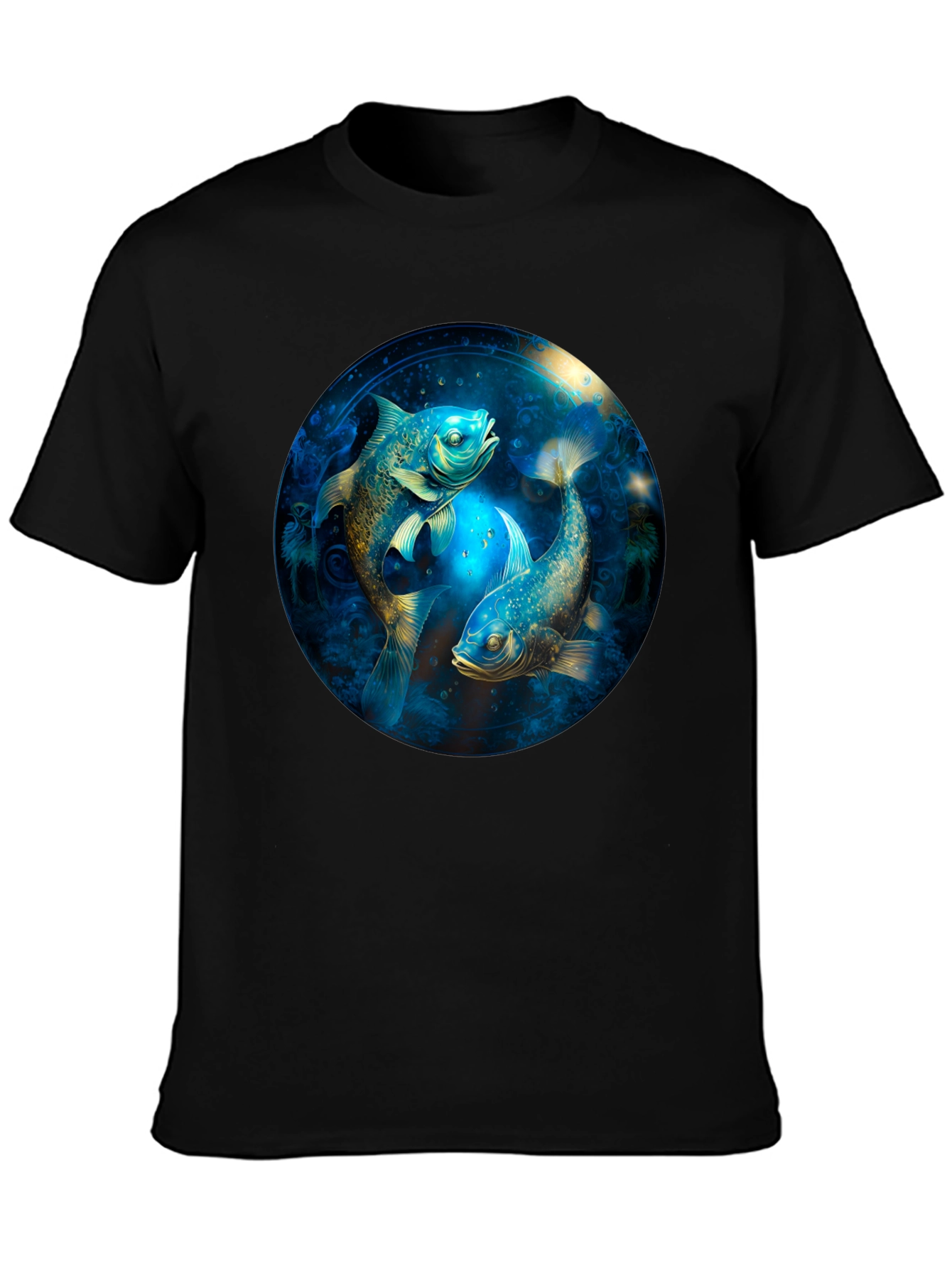 Pisces Zodiac T-Shirt - Artistic Fish Design