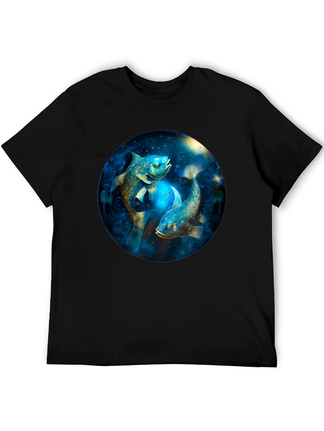 Pisces Zodiac T-Shirt - Artistic Fish Design