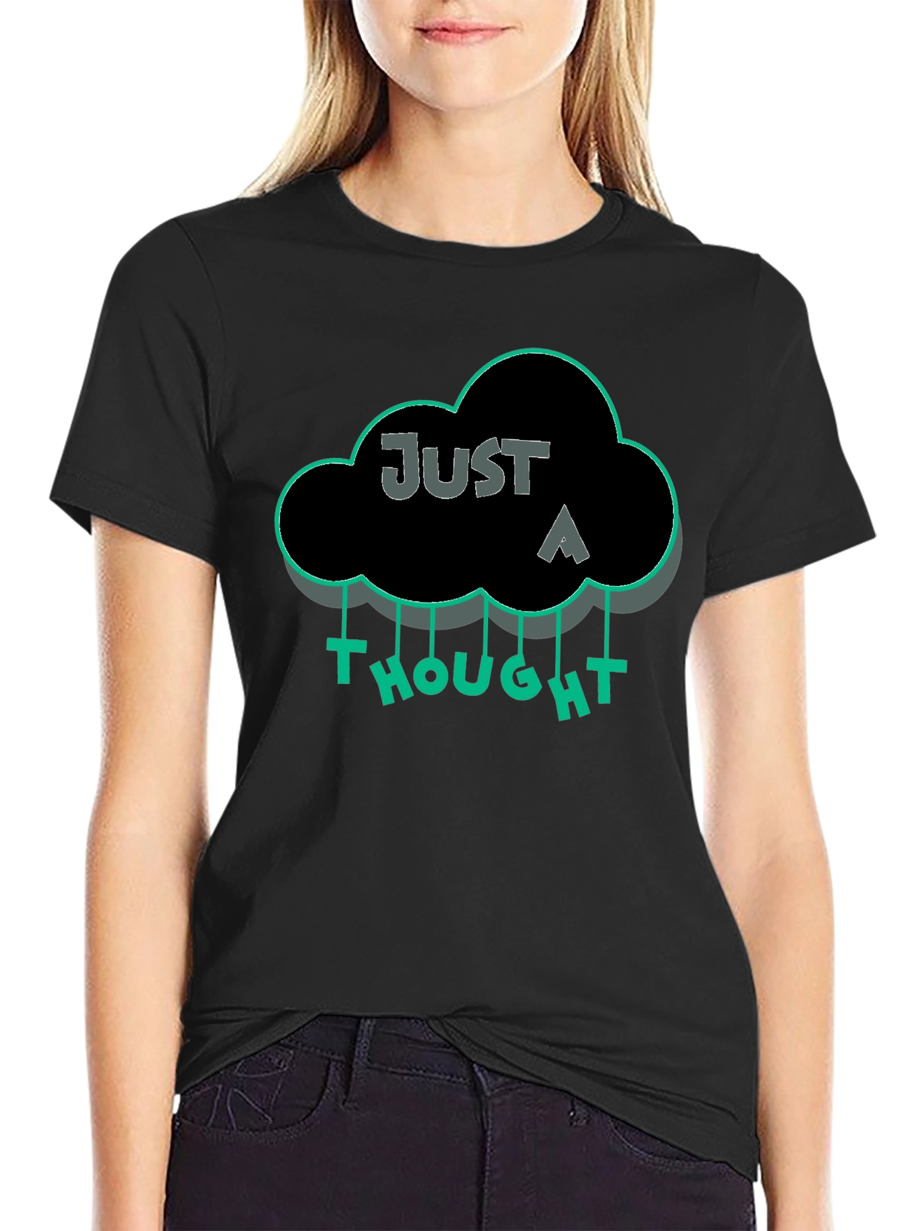 Just a Thought Graphic T-Shirt - Black