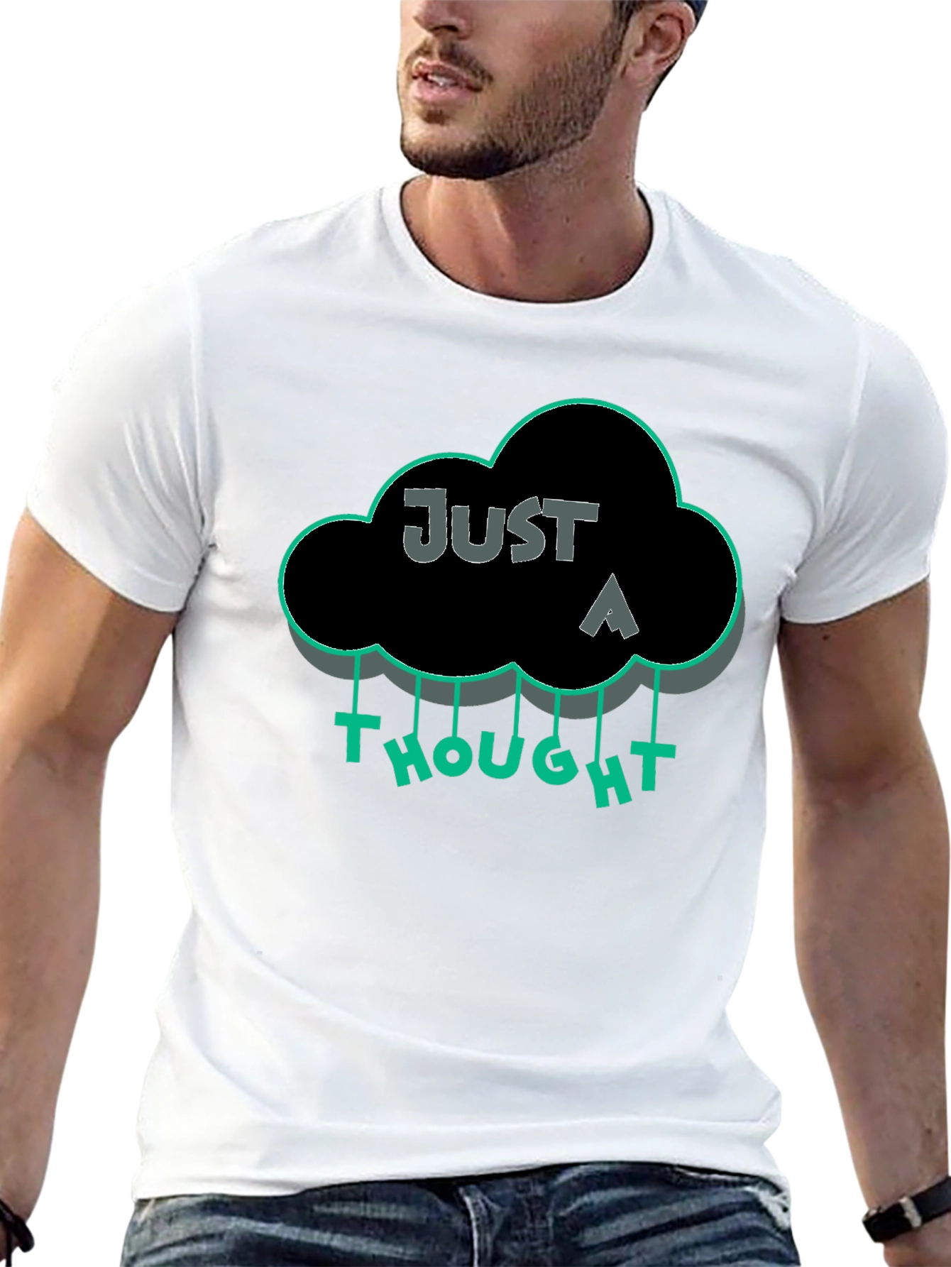 Just a Thought Graphic T-Shirt - Black