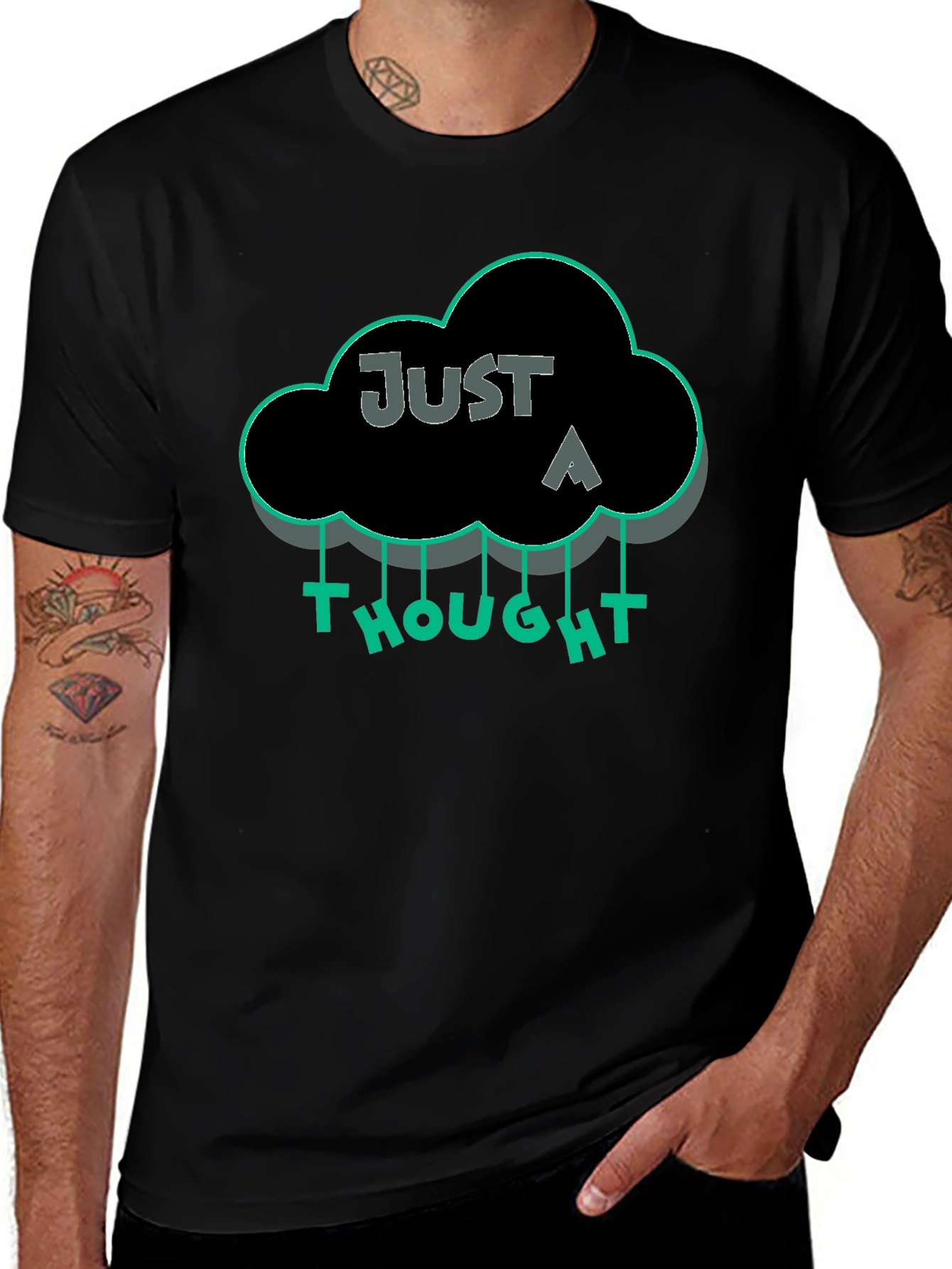 Just a Thought Graphic T-Shirt - Black