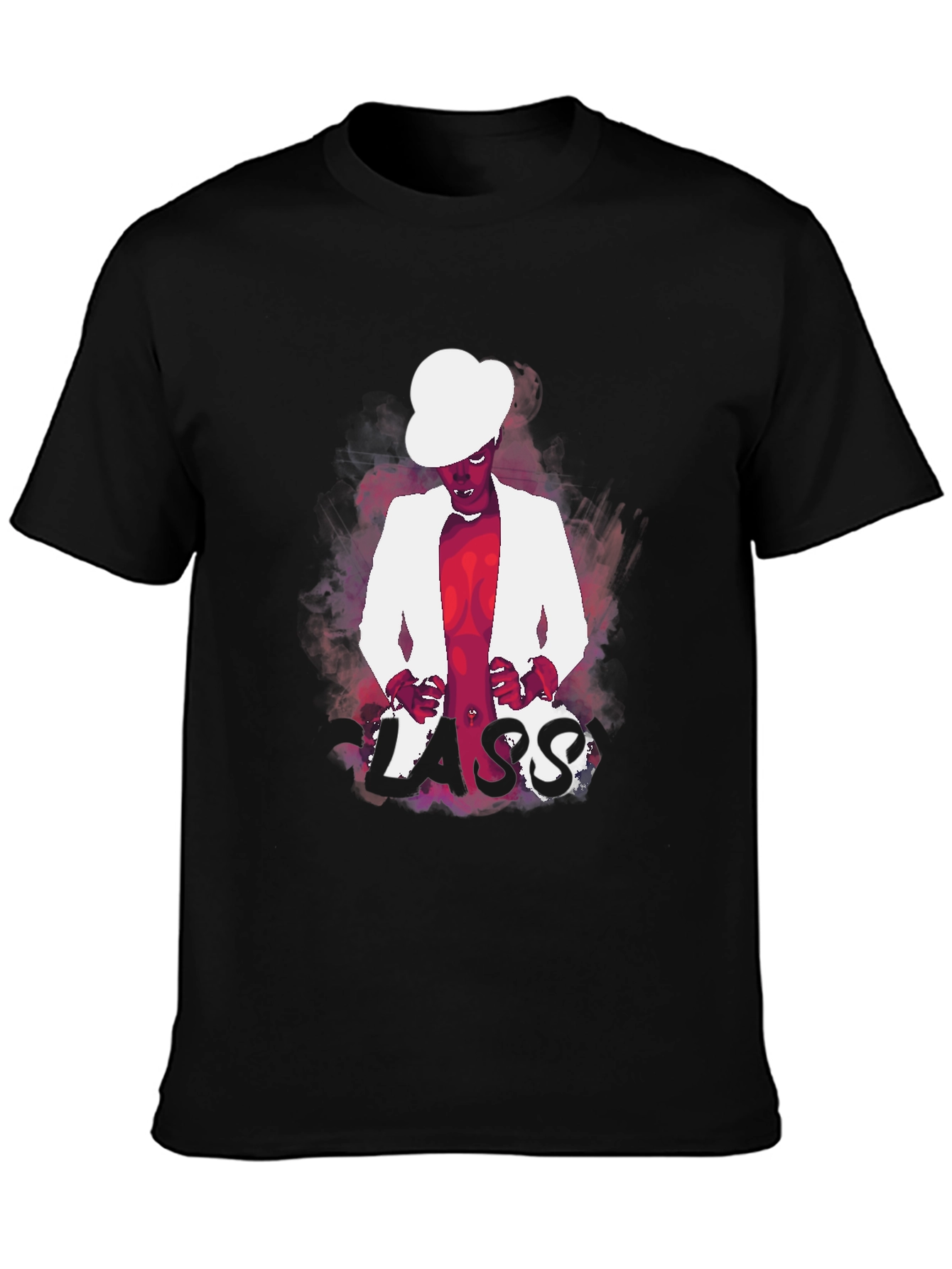 LASS Graphic Print Black Tee