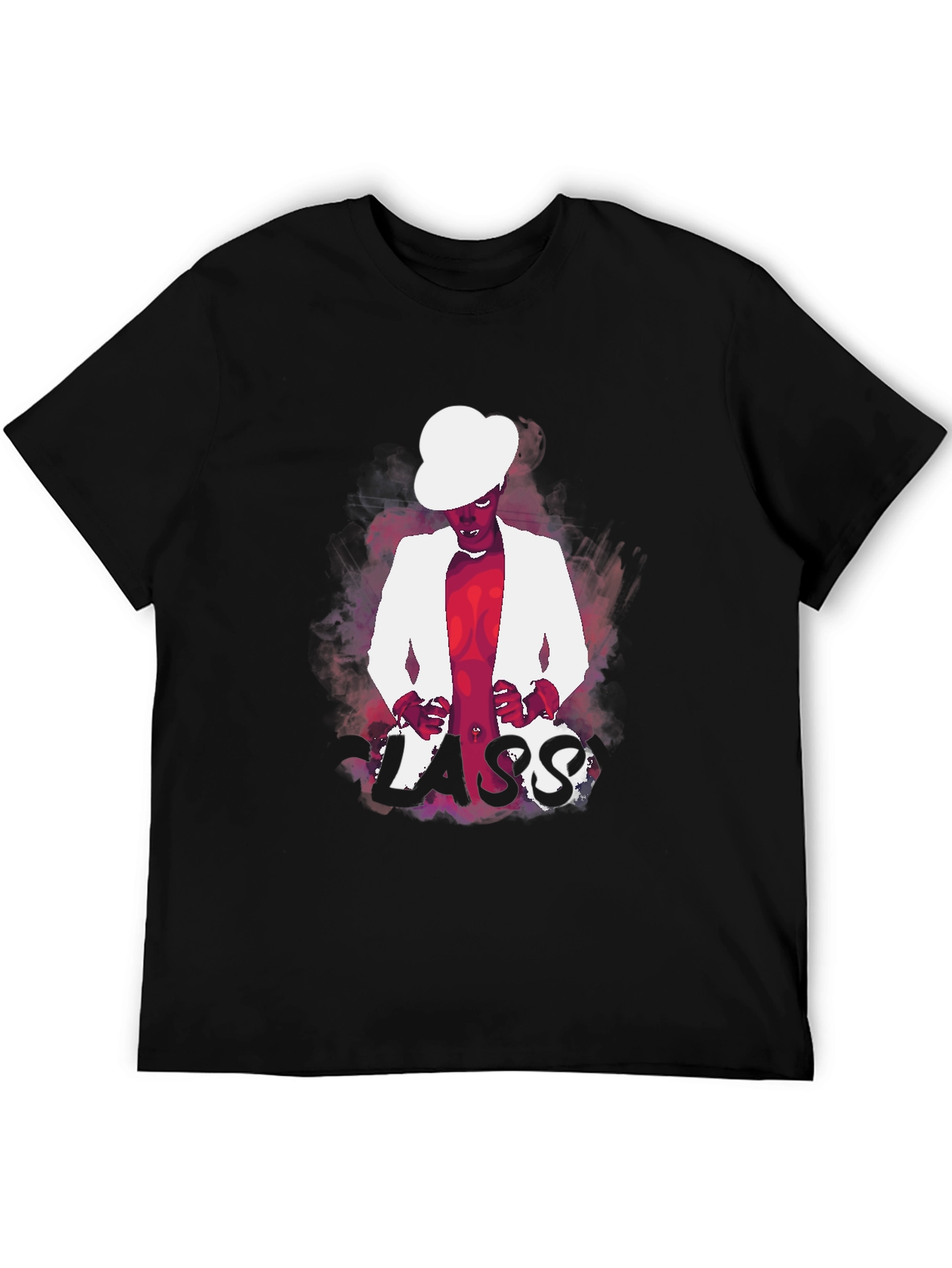 LASS Graphic Print Black Tee
