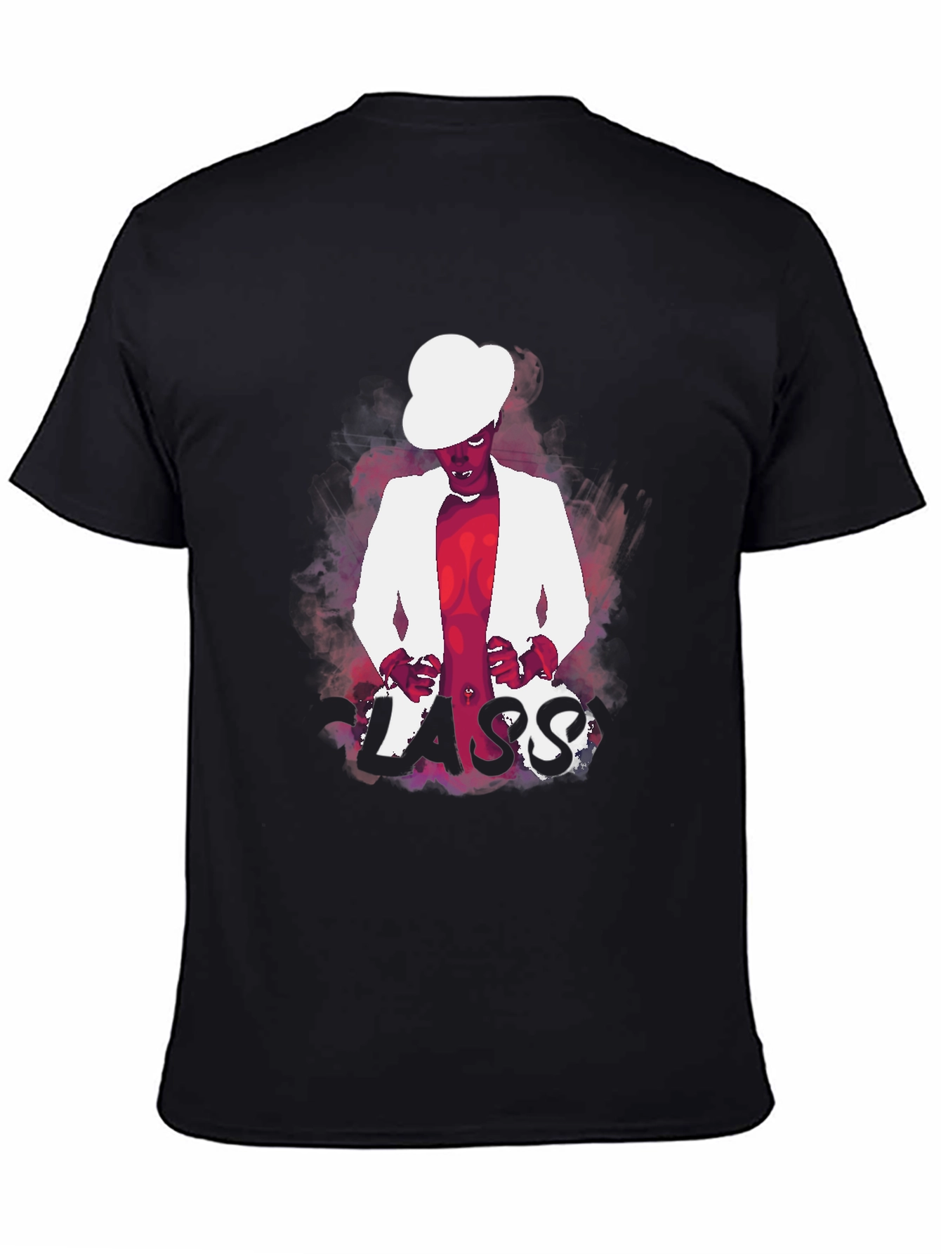LASS Graphic Print Black Tee