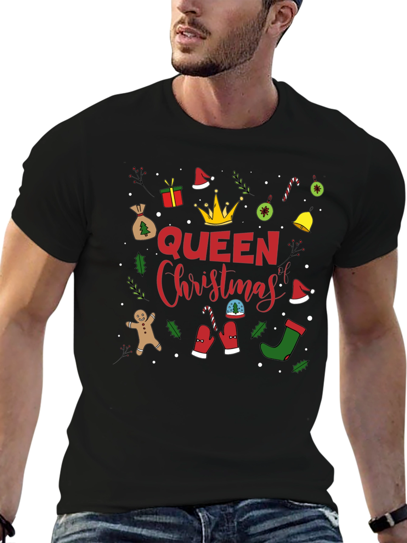 Queen Christmas Graphic Tee Shirt