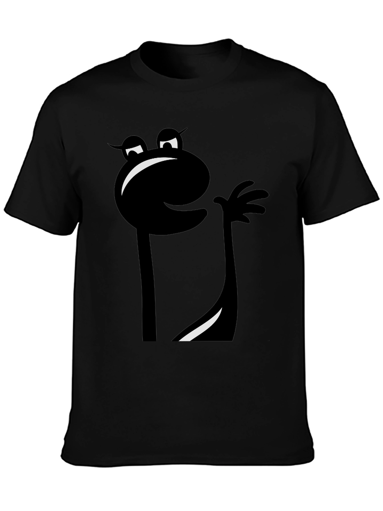 Mens Black Cartoon Character Graphic T-Shirt