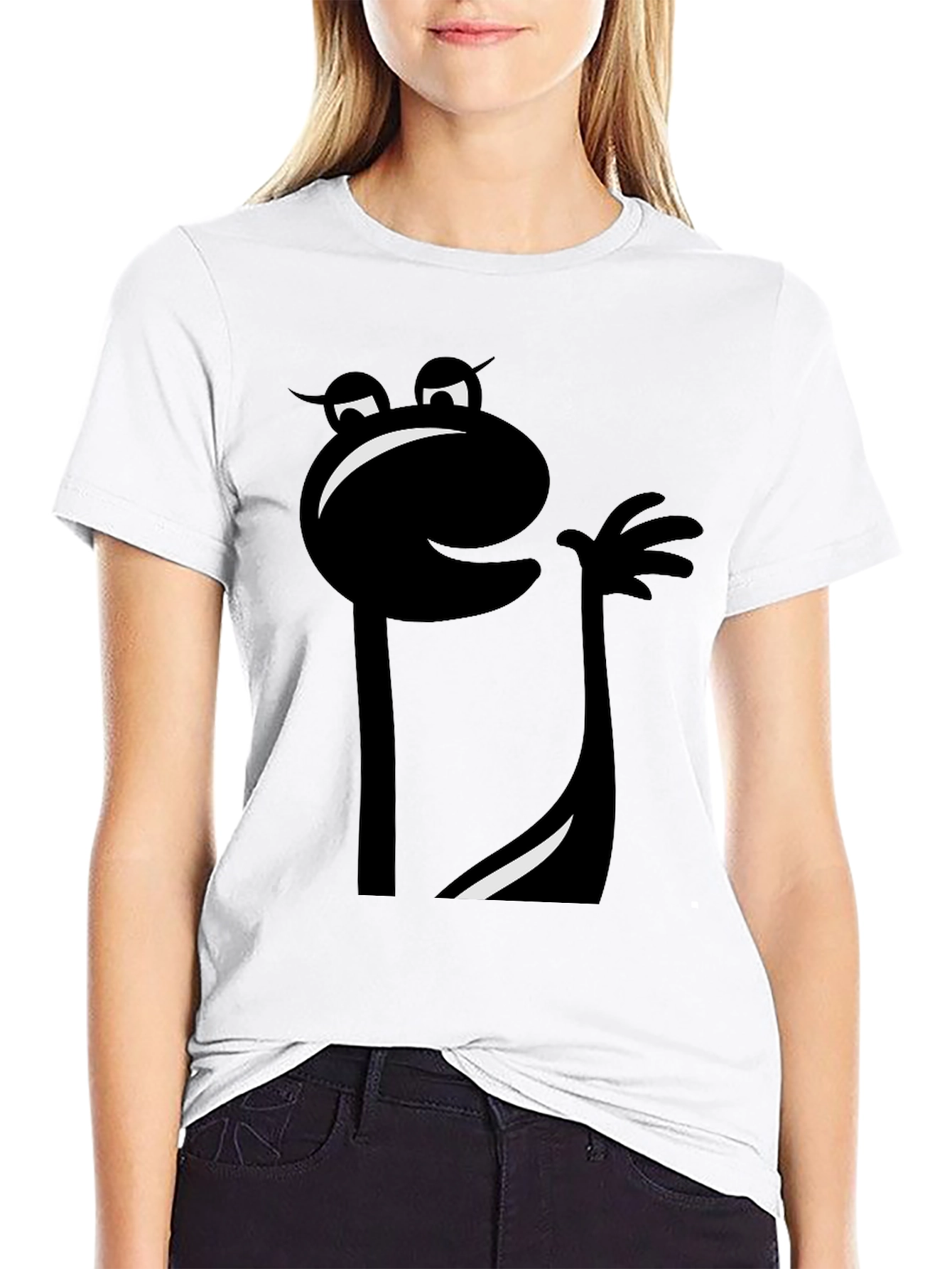 Mens Black Cartoon Character Graphic T-Shirt