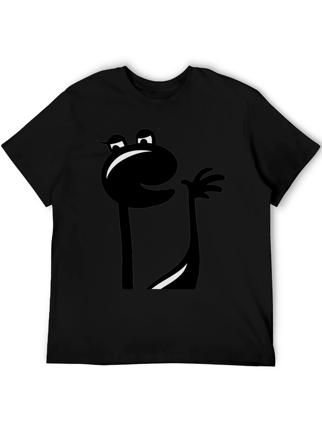 Mens Black Cartoon Character Graphic T-Shirt