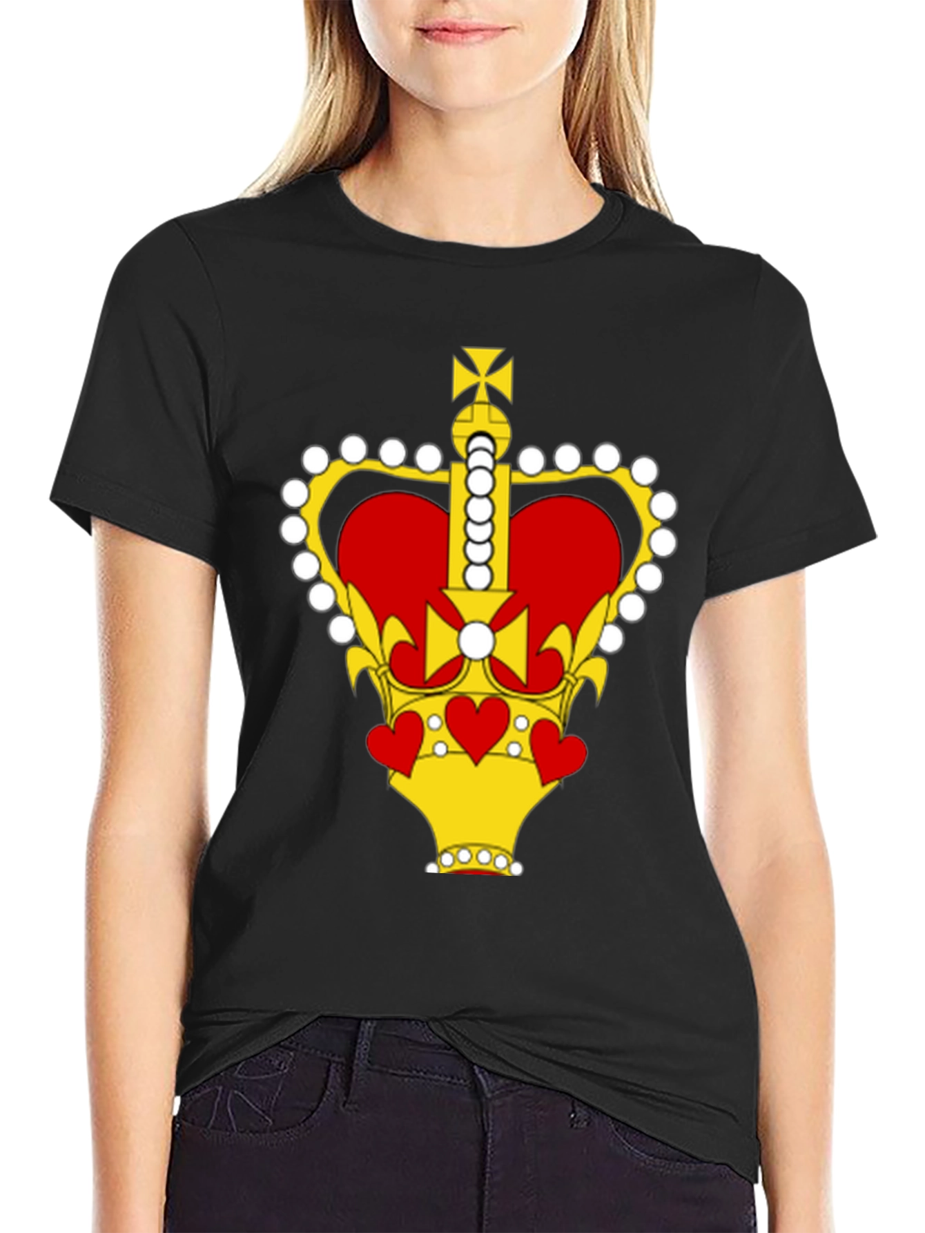 Royal Crown Graphic Tee - Stylish Black T-Shirt