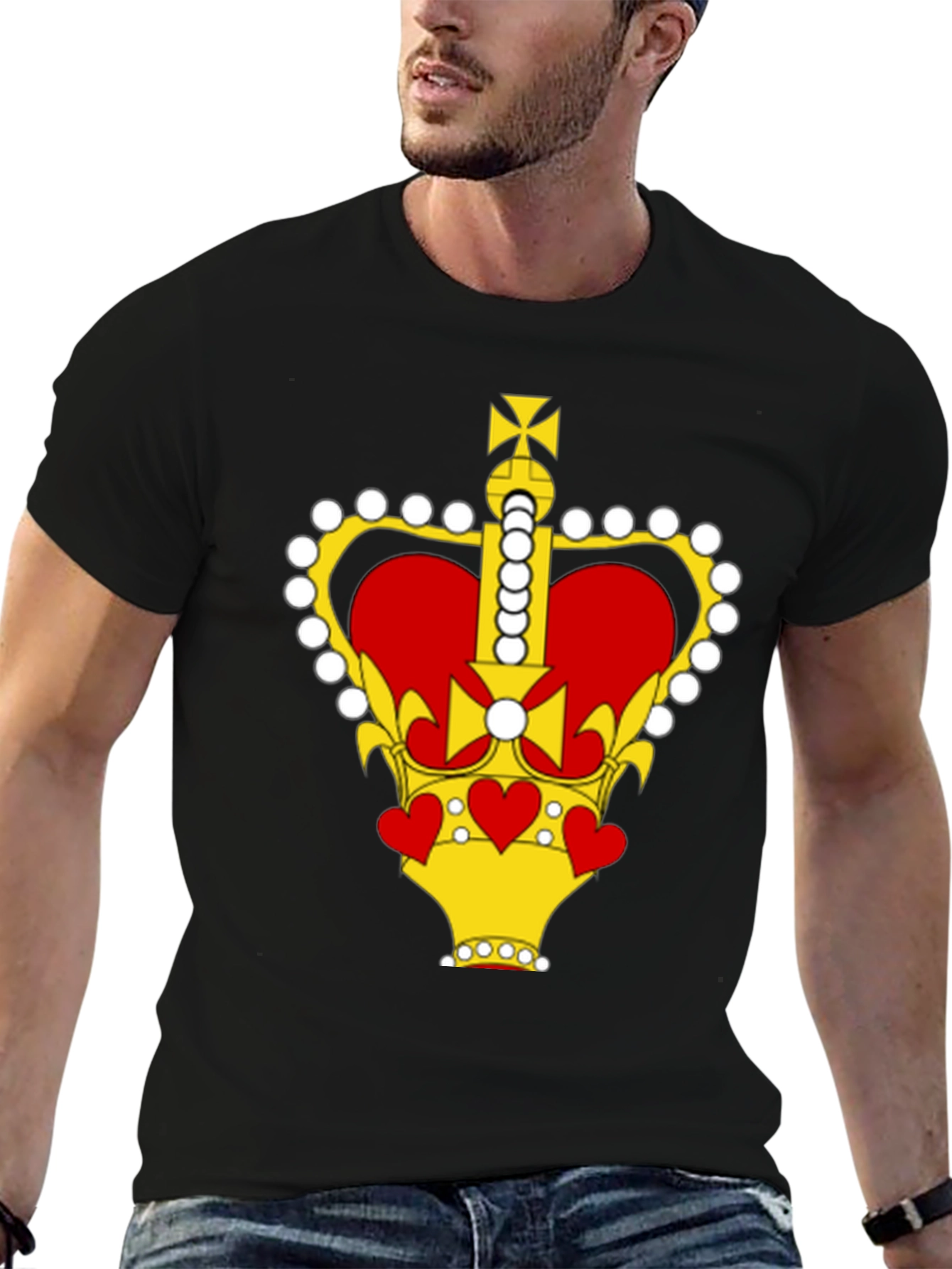 Royal Crown Graphic Tee - Stylish Black T-Shirt